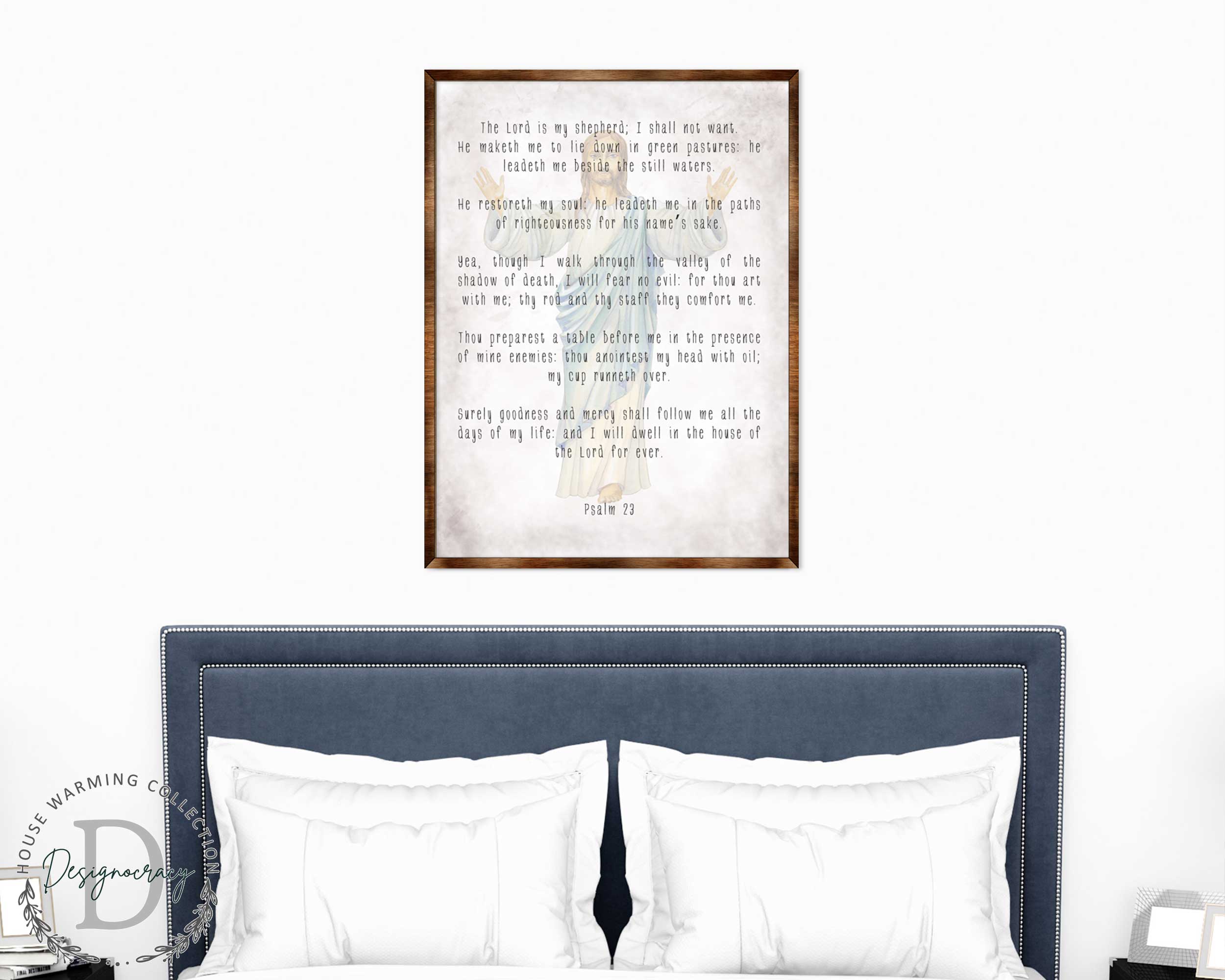 The Lord Is My Shepherd - Wooden Kitchen Blessing - PSALM 23 - Contemporary Decor - Religious Wall Art - Nursery Wall Art - 310334
