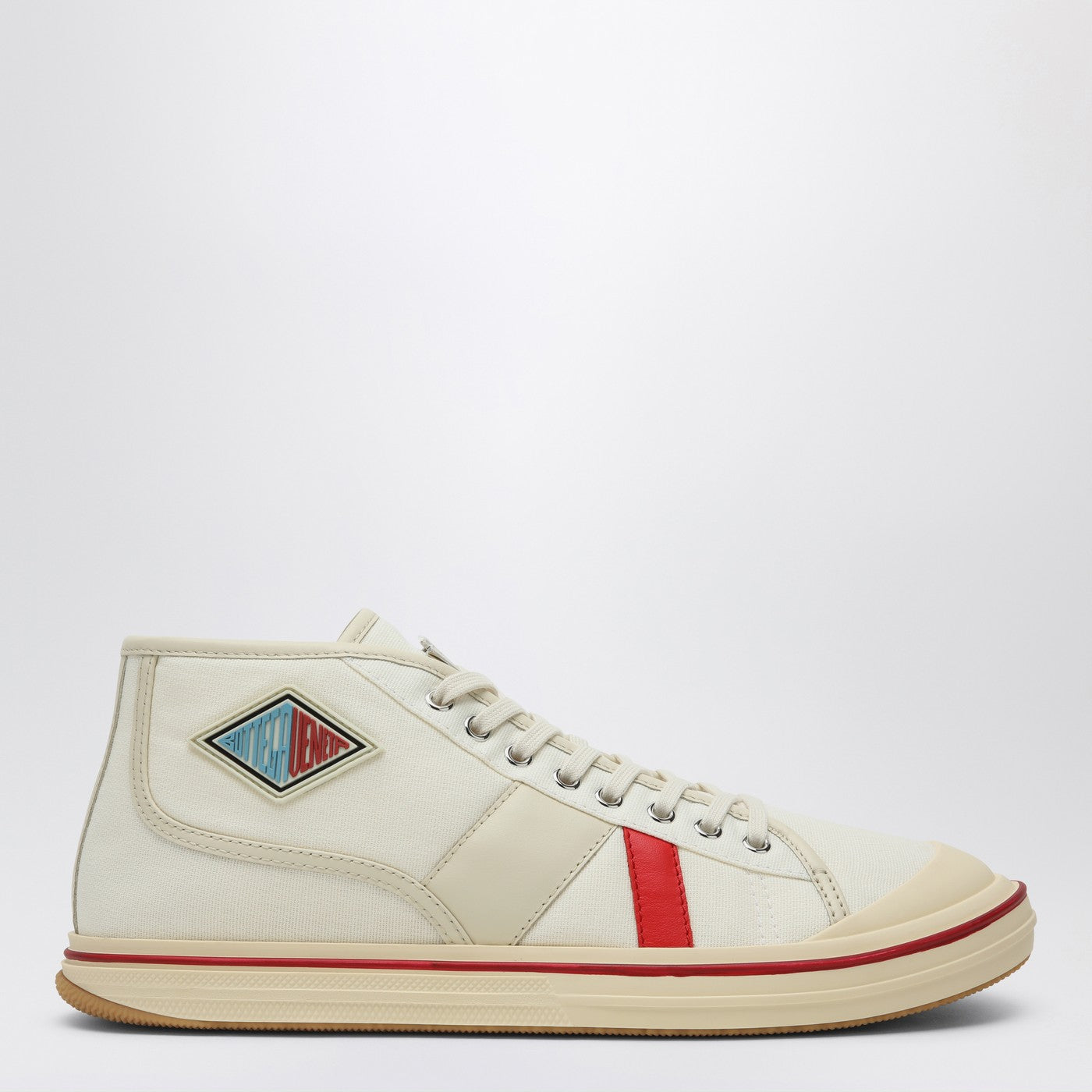 Bottega Veneta Men Eliot Sneakers In Ivory/Red