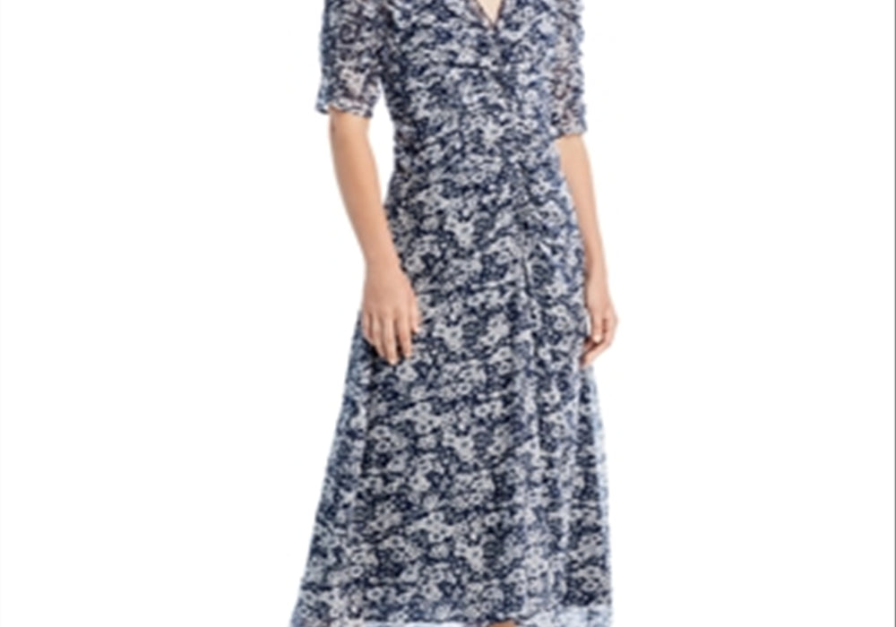 Sea New York Suzie Ruched Midi Dress Navy by Steals