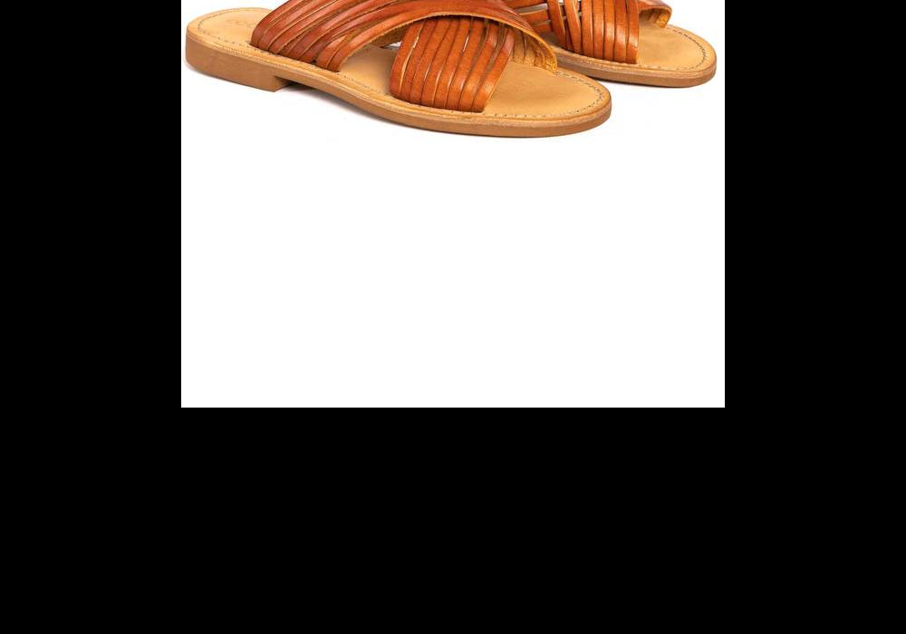 Cocobelle Mantua Women's Crisscross Leather Sandals  Brown Size 8 by Steals