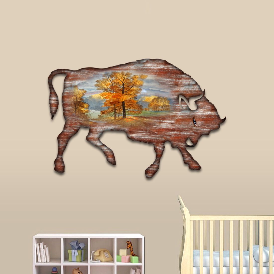 Buffalo Vintage Wildlife Door Decor - G. DeBrekht - Wildlife Holiday Decor - 8198212H