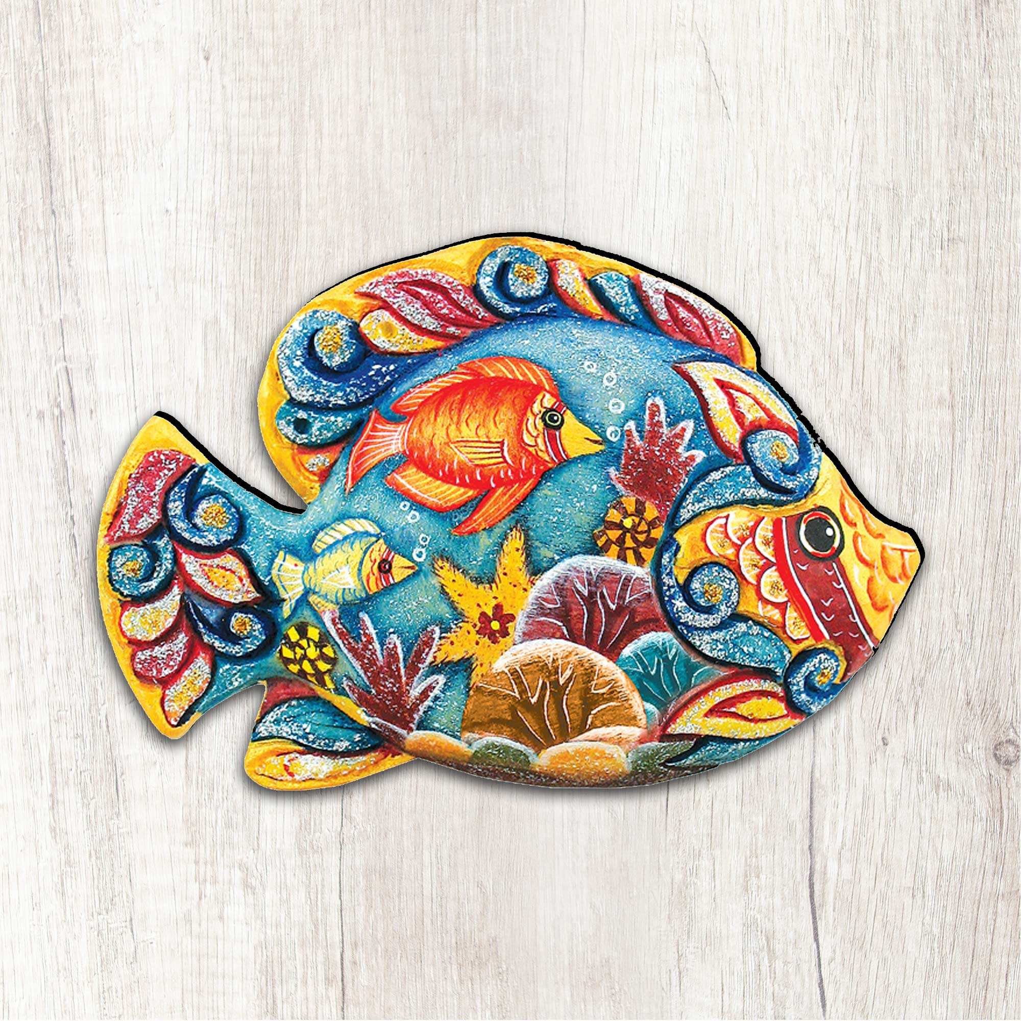 Tropical Fish Beach House Door Decor by G. DeBrekht - Coastal Holiday Decor - 8126121H
