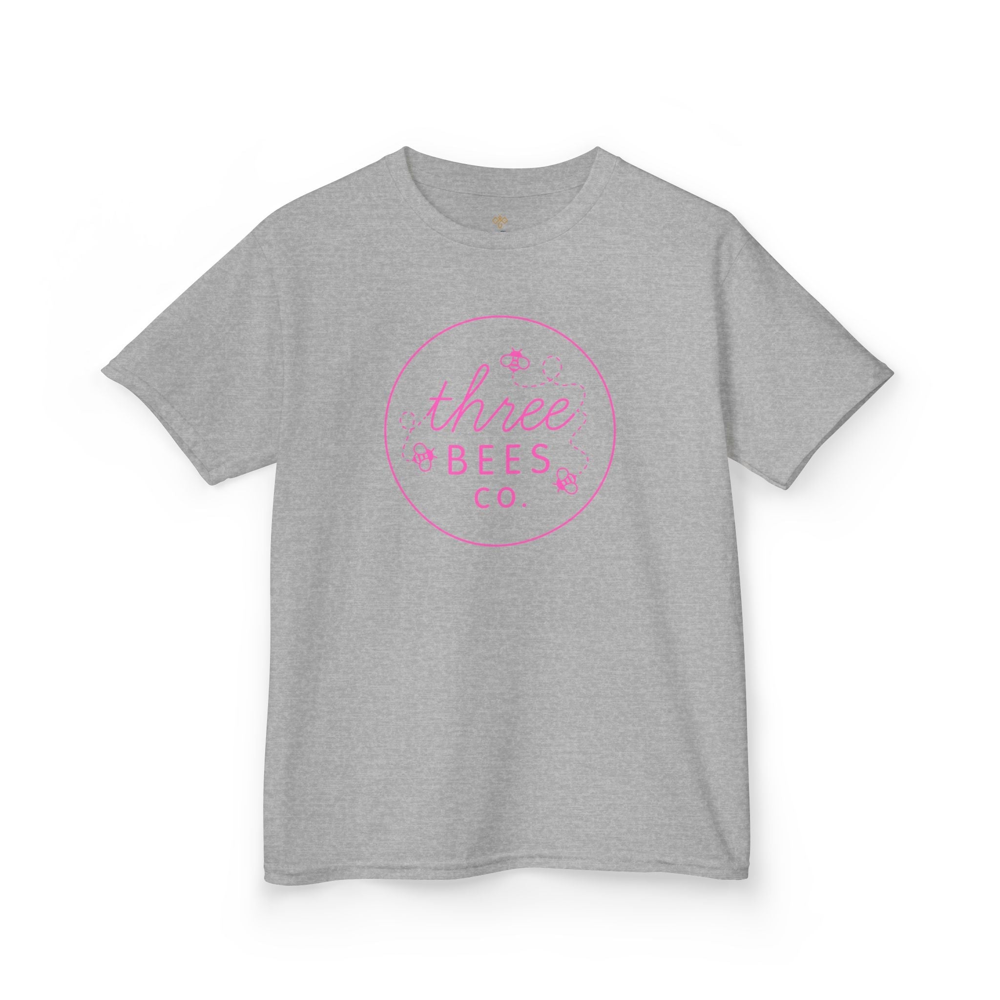 Kids Heavy Cotton Gildan Three Bees Classic Logo in Pink Hive Tee