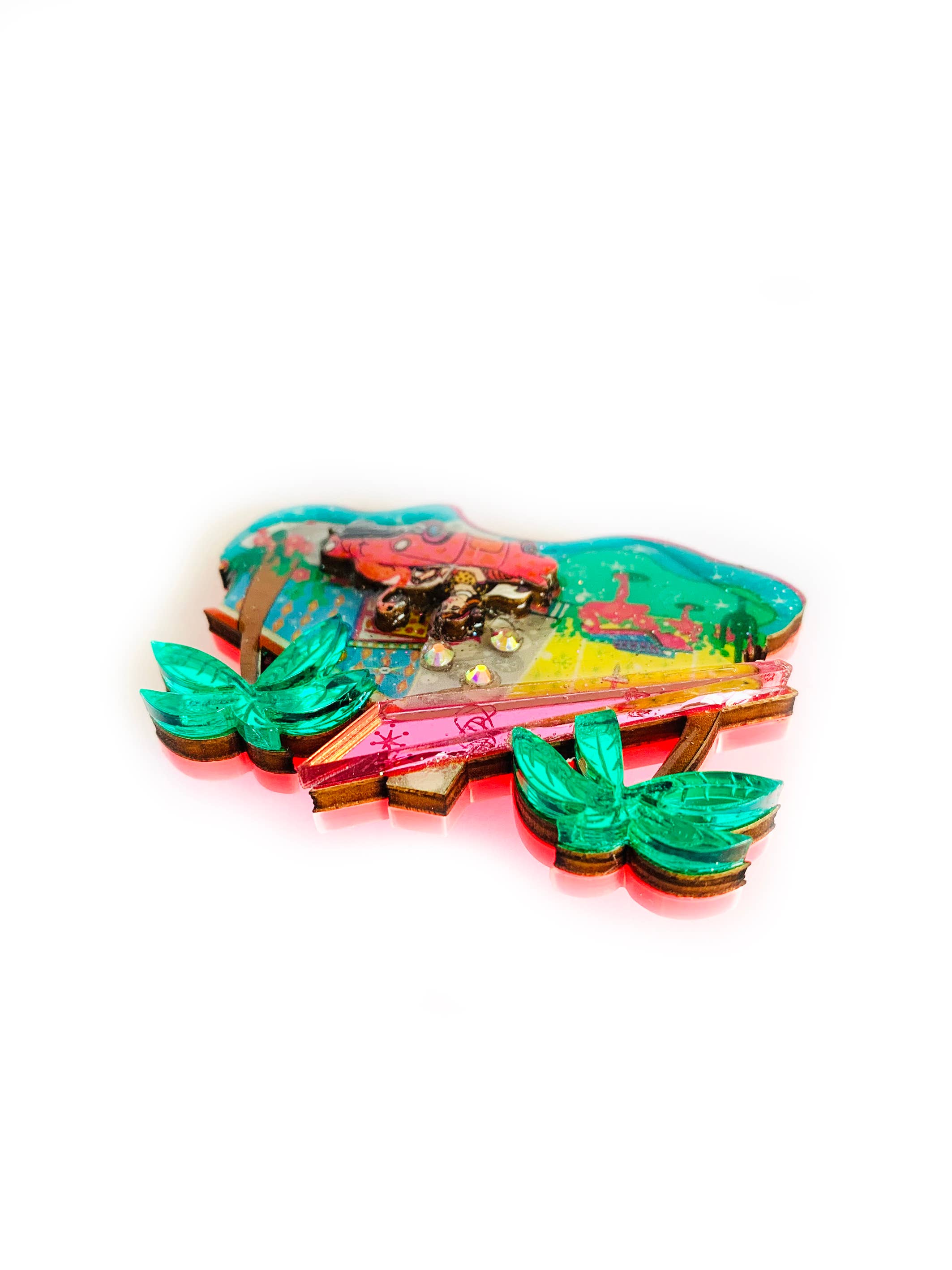 Mid Century Palm Springs House Brooch by Rosie Rose Parker