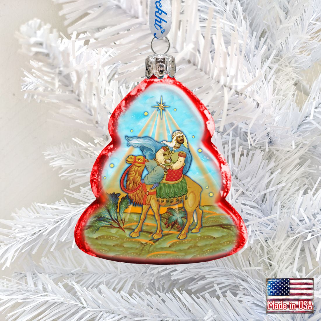 Balthazar Three Kings Mercury Glass Ornament by G. DeBrekht - Nativity Holiday Decor - 772016