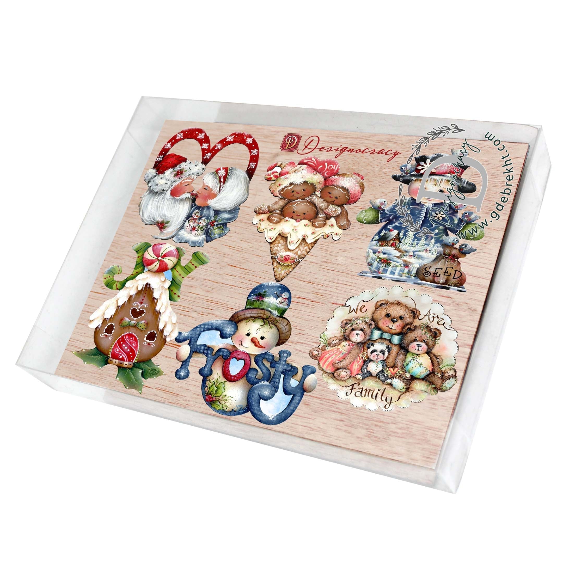 Merry Christmas Decorative Wooden Magnets Set of 6 by Jamie Mills-Price - Christmas Decor - 8090136G-S6-MP