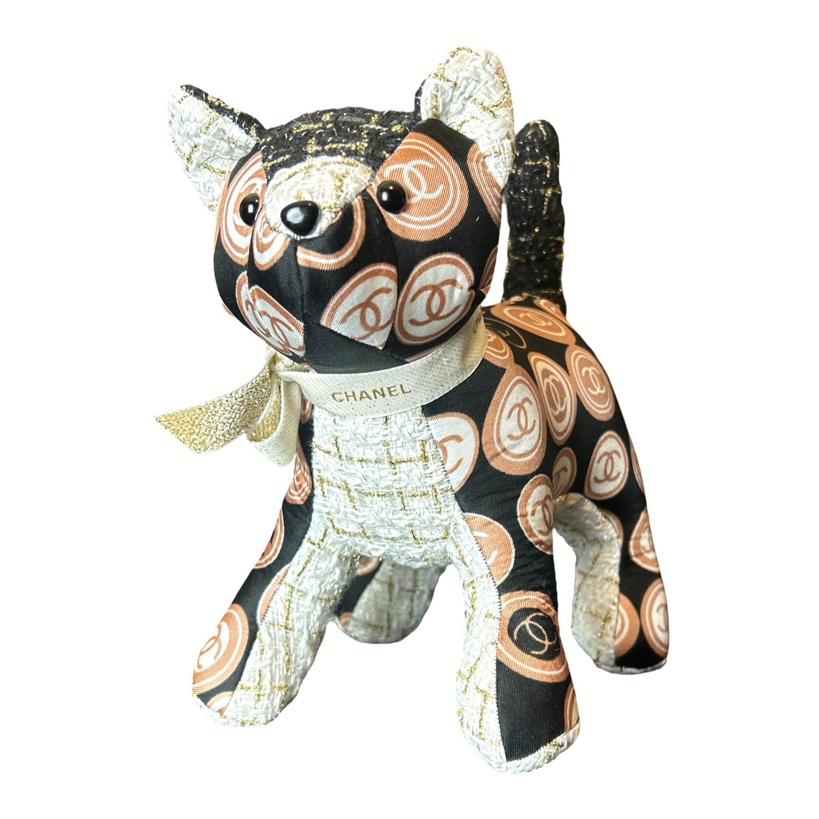 CC Monogram Vintage Silk Scarf Patchwork Kitten