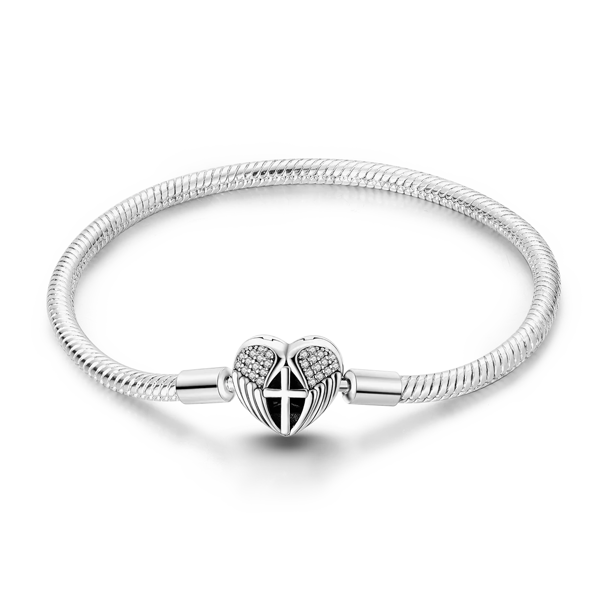 Silver Plated Stars Heart Shape Butterflies Clover Clasp Bracelet for Women Fit Original Charms Beads DIY Making Gift