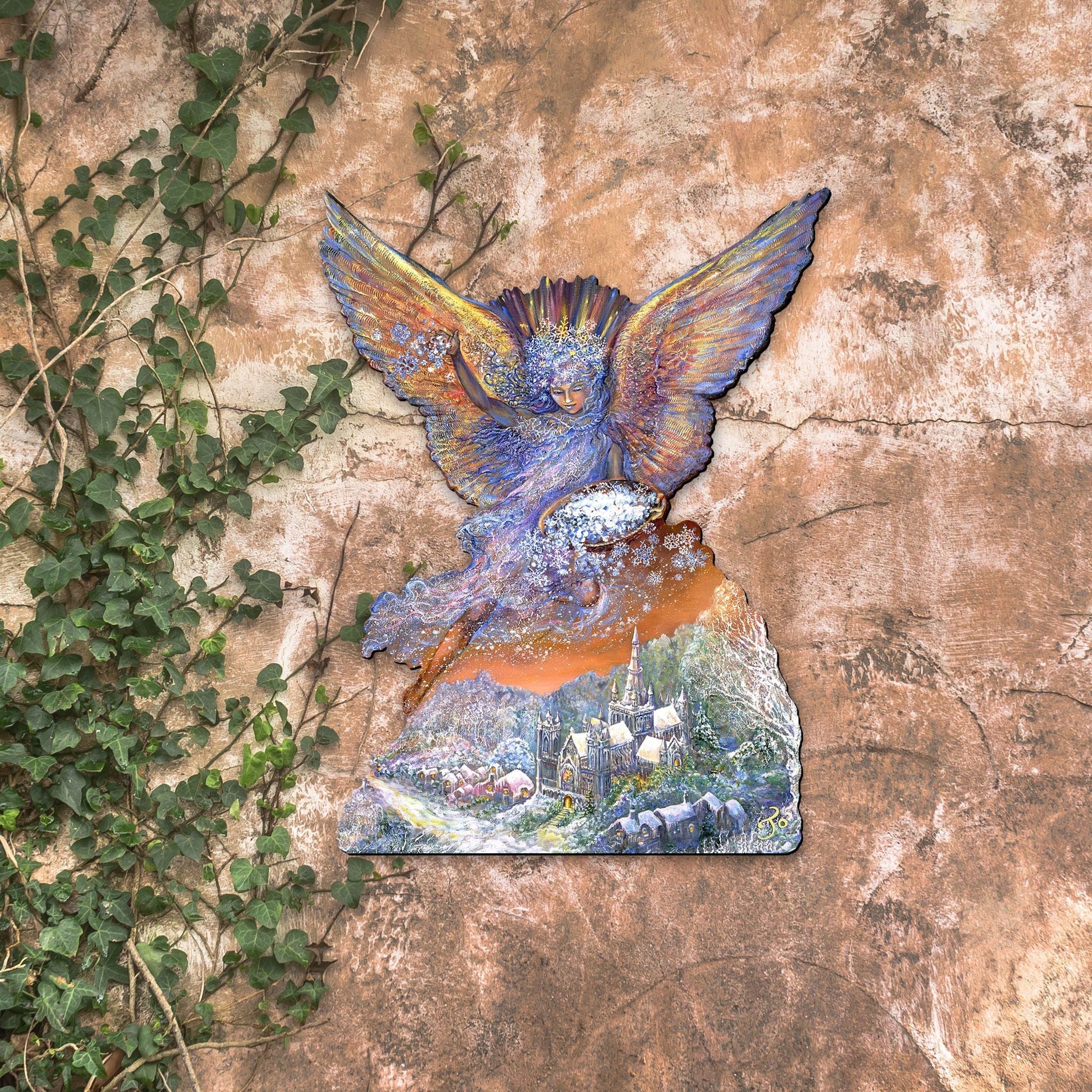 Snow Angel Wall Decor Over the Door Wooden Hanger by Josephine Wall - 842131F-JW