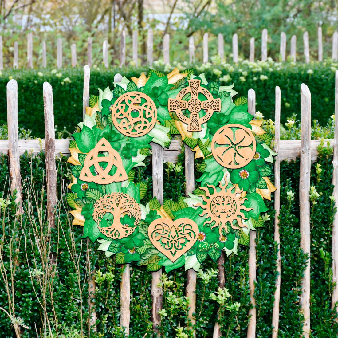 Irish Celtic Wreath Holiday Door Decor by G. DeBrekht - Celtic Decor - 8185319H