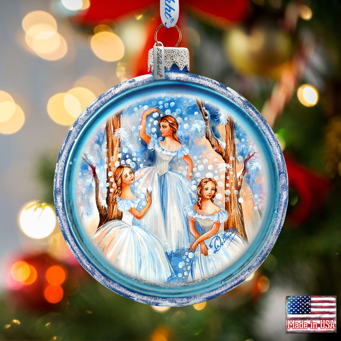 Christmas Fairies Glass Ornament Set of 3 by G. DeBrekht - Christmas Decor - 73744-S3