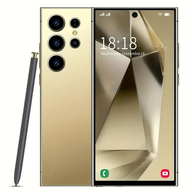 8GB+256GB I24 Ultra Android 13 Smartphone - 7"HD Display, 7000mAh Battery, Built-	 in Stylus Pen, Unlocked Cell Phone For Global Use(Gold)