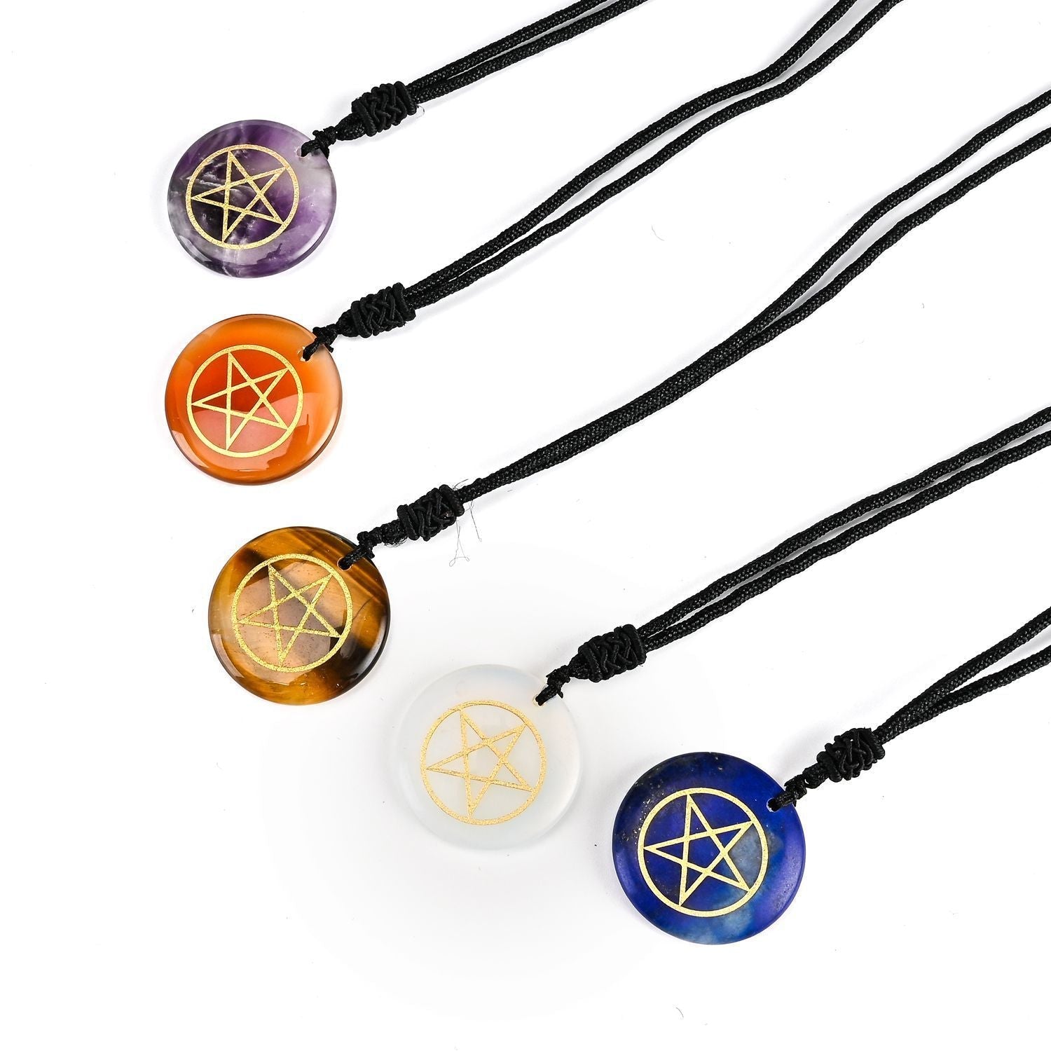 Pentacle Crystal Rope Necklaces