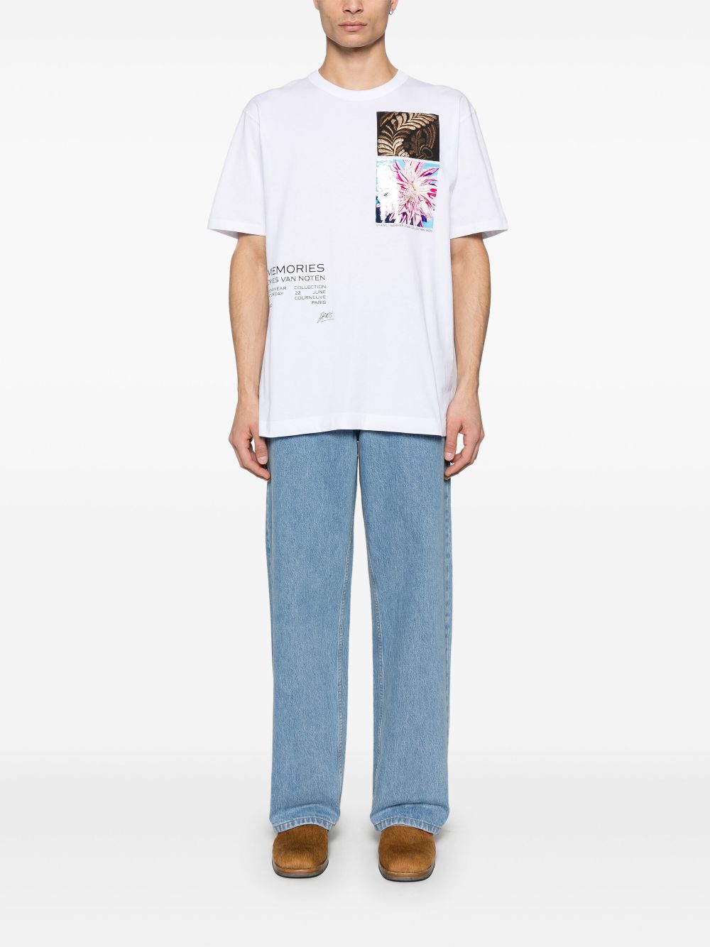 Dries Van Noten Men Heer Pr 1600 M.K.Ss.T-Shirt Whi