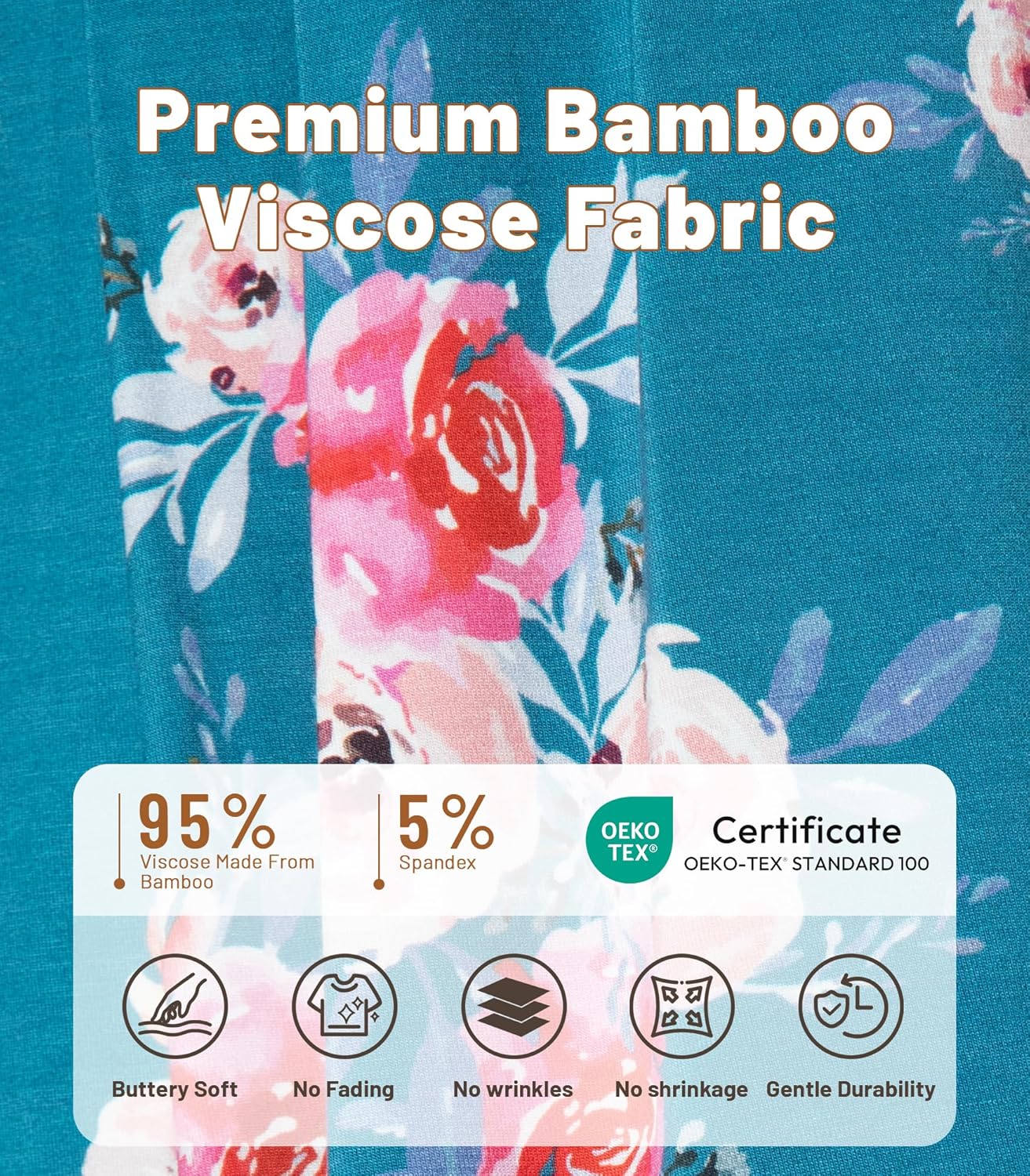 NACHILA Women’s Pajamas-Viscose Made from Bamboo, Short Sleeve Pjs Top with Capri Pajama Sets for Women Cool V Neck Sleepwear