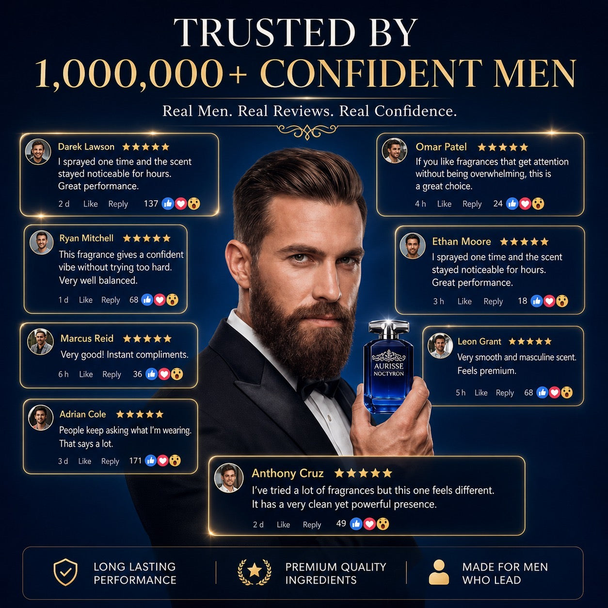 Premium Aurisse Noctyron Extrait de Parfum 100ML for Men – Long Lasting Luxury Fragrance