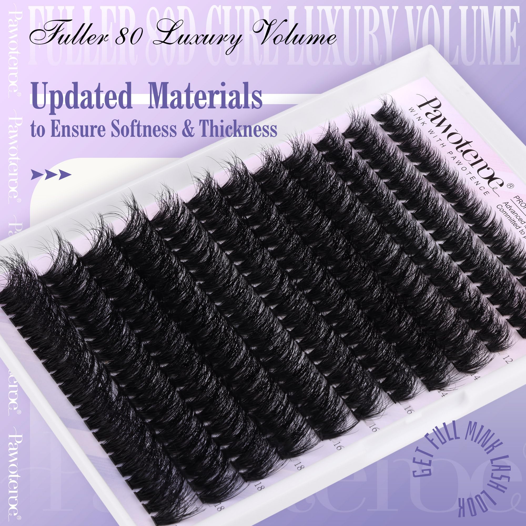 Pawotence Lash Extension Kit DIY 280pcs Lash Clusters Eyelash Extension Kit, 9-16mm 30D 40D Individual Lashes Kit with Lash Bond and Seal, Lash Tweezers for Self Use (30D&40D, 0.07D, 9-16mm, Kit)