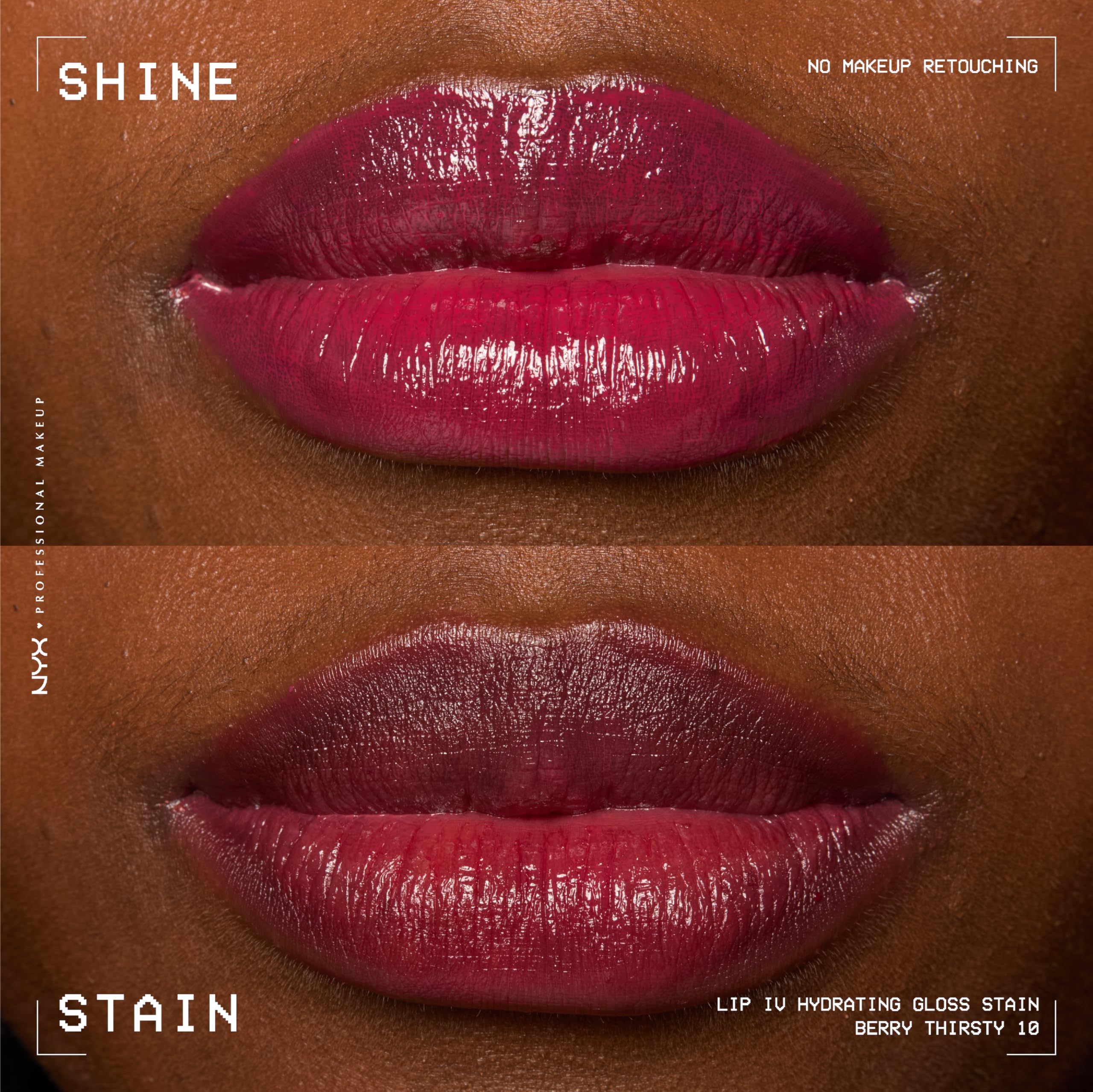 NYX PROFESSIONAL MAKEUP Lip IV Hydrating Glossy Lip Stain with 12HR Hydration - Drippin In Rose (Pink)