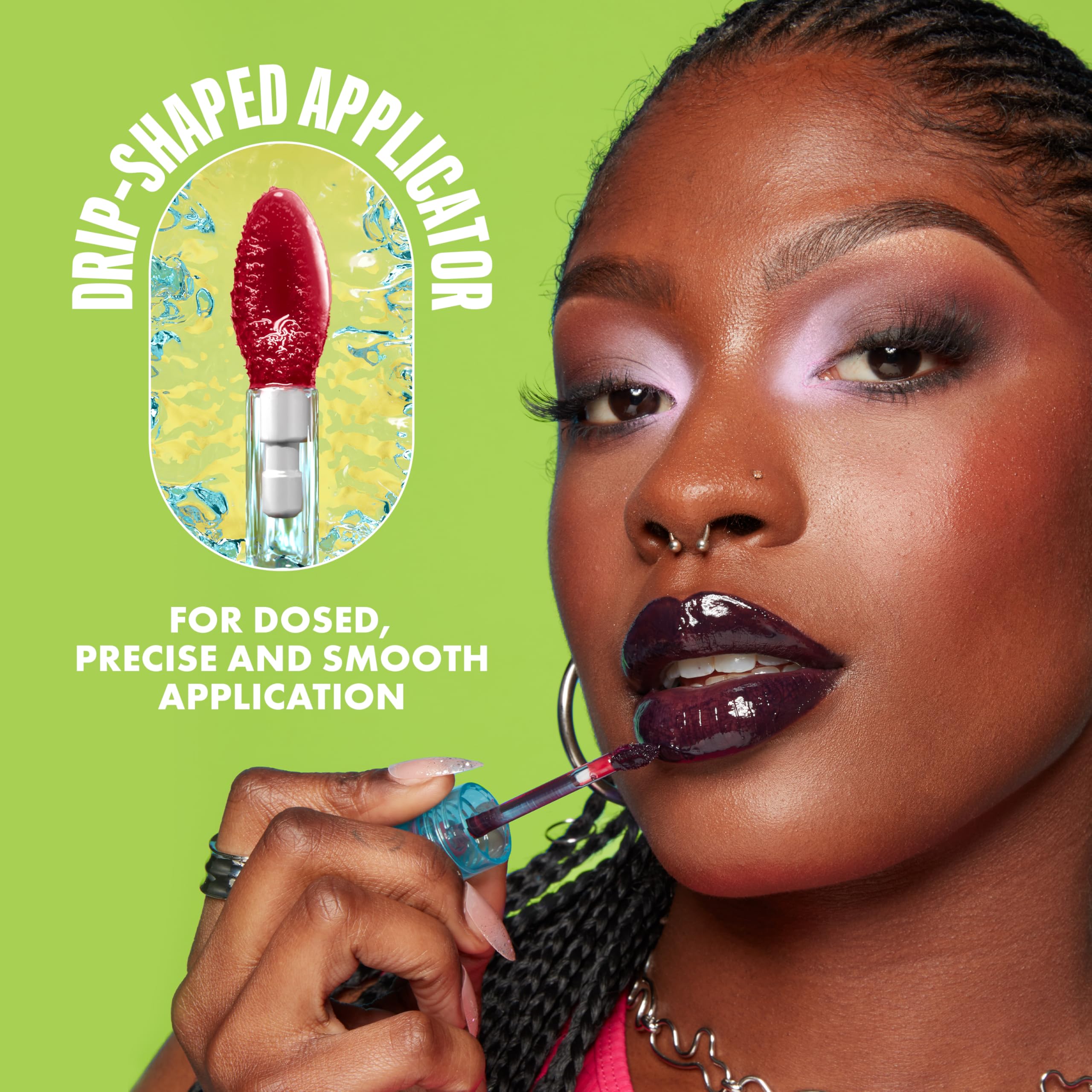 NYX PROFESSIONAL MAKEUP Lip IV Hydrating Glossy Lip Stain with 12HR Hydration - Drippin In Rose (Pink)