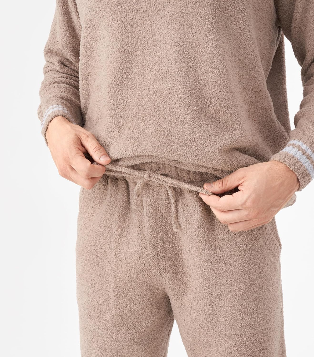 DAVID ARCHY Mens Pajamas Set Ultra-Soft Fleece Pajamas Warm Sleepwear Long Sleeve Lounge Set with Pockets