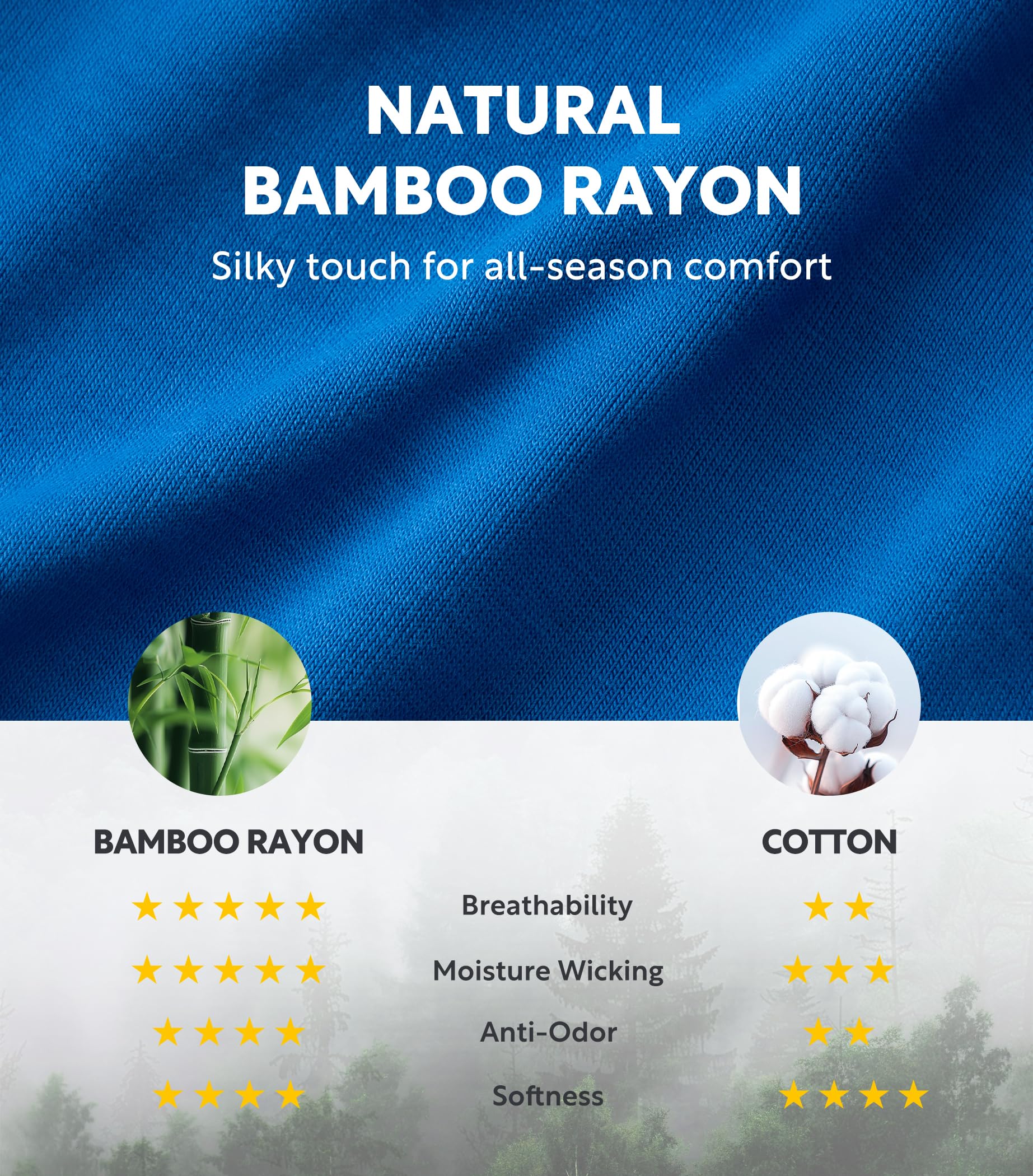 DAVID ARCHY Mens Underwear Rayon Made from Bamboo 7-Pack, Wicking-Moisture & Cool Boxer Briefs with Support Pouch