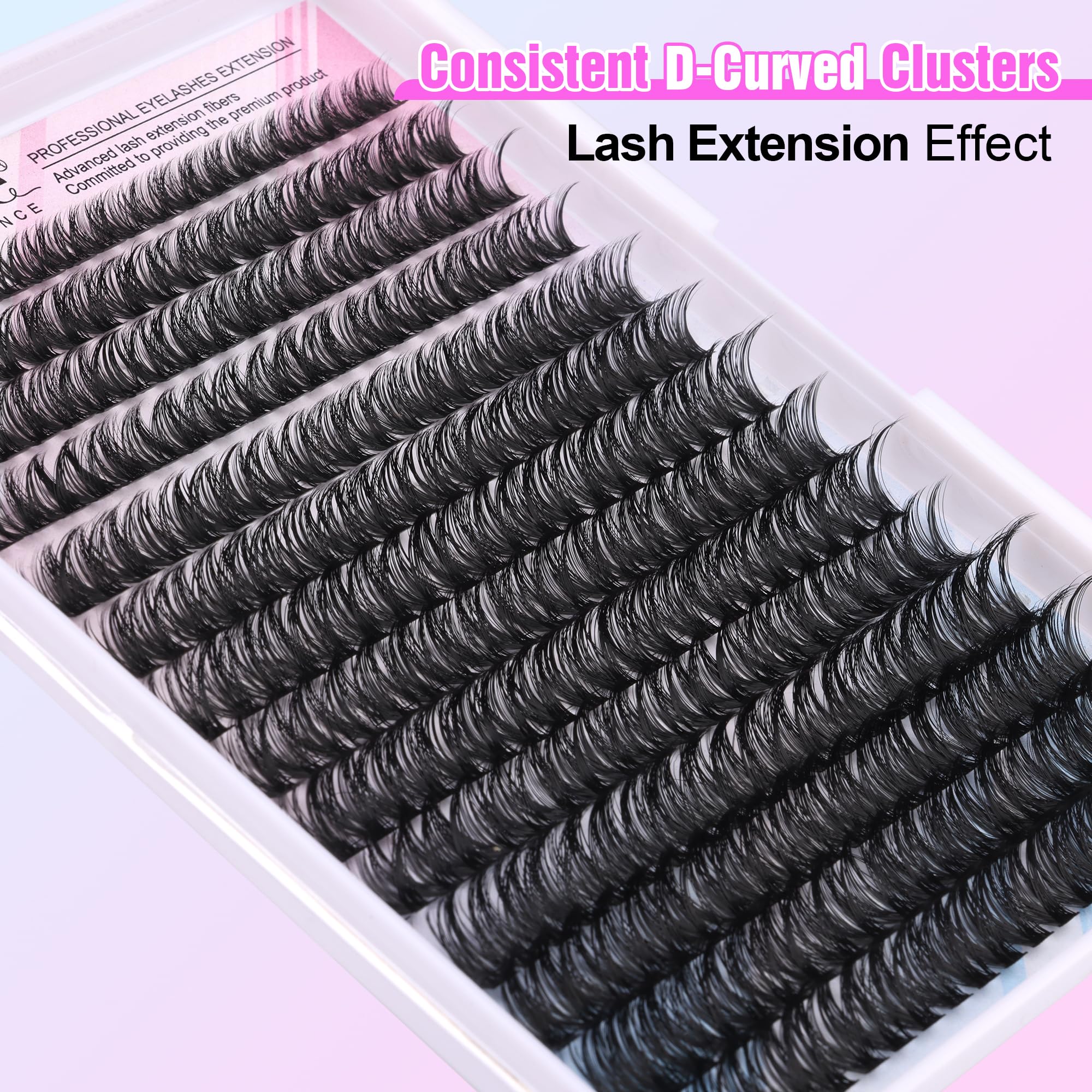 Pawotence Lash Extension Kit DIY 280pcs Lash Clusters Eyelash Extension Kit, 9-16mm 30D 40D Individual Lashes Kit with Lash Bond and Seal, Lash Tweezers for Self Use (30D&40D, 0.07D, 9-16mm, Kit)