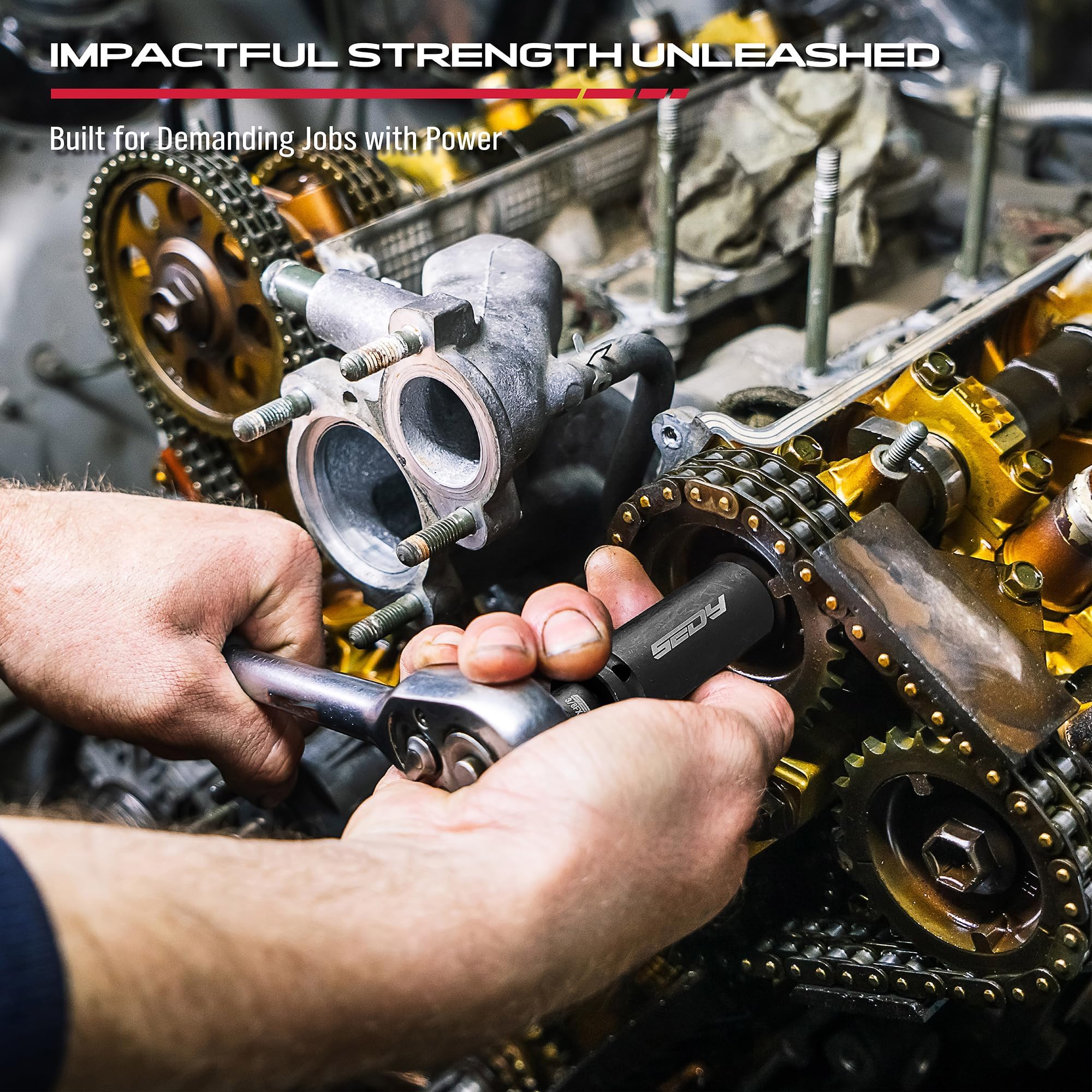 Impact Universal Joint-Socket Swivel Set: 3-Piece 1/2", 3/8", 1/4" Flexible Socket Swivel Set Premium CR-MO Steel U Joint Adapter Wobble