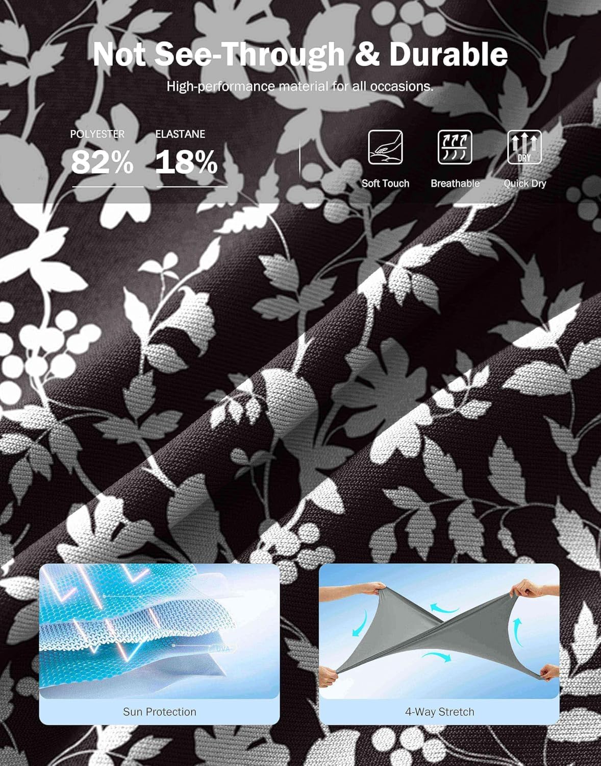 SANTINY 18" Skorts for Women 3 Pockets High Waist Long Athletic Tennis Skirt Golf Skort for Casual Summer Travel