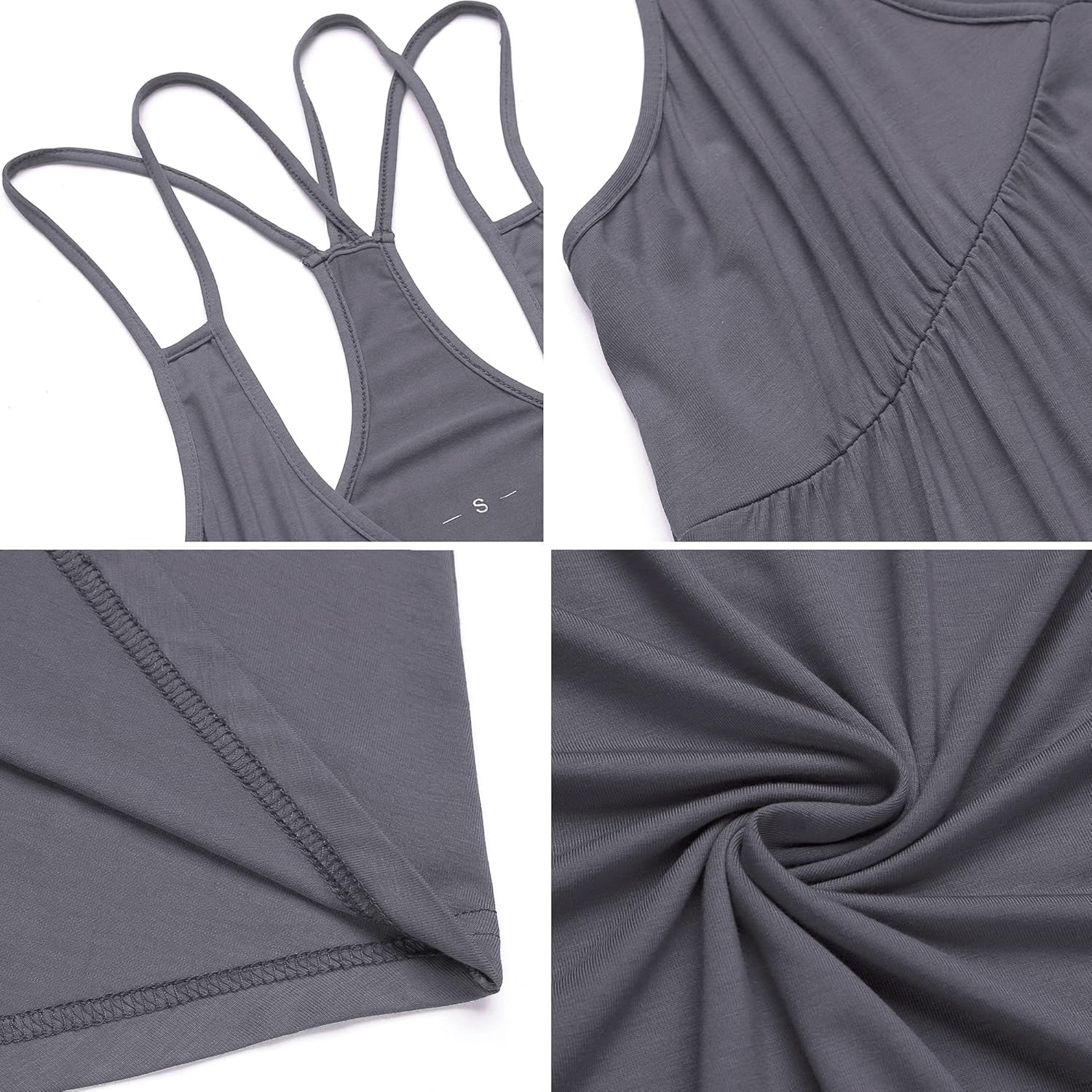 Samring Sexy Lingerie Sleepwear for Women Chemises V-Neck Full Slip Babydoll Nightgown Dress S-XXL