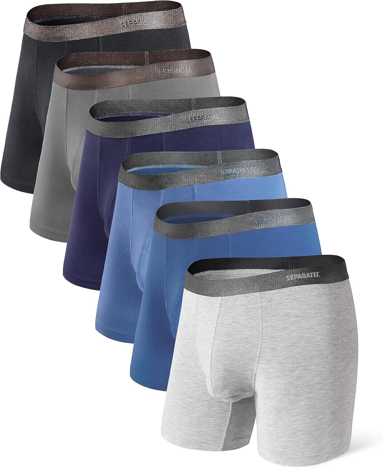 Separatec Mens Underwear with Pouch Moisture Wicking Rayon Made From Bamboo Underwear Men Breathable Boxer Briefs 3 or 6 Pack