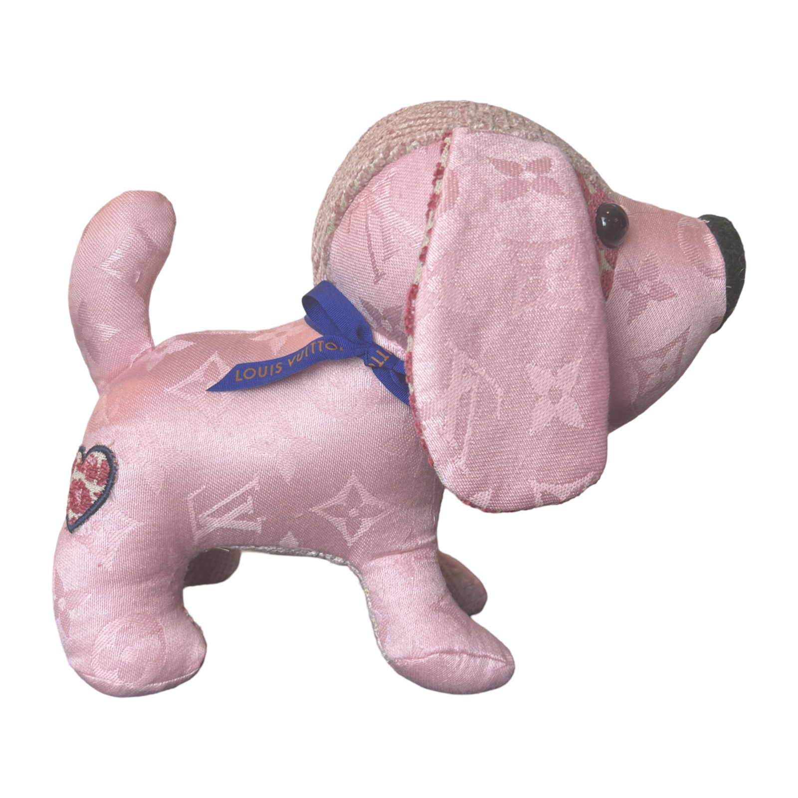 LV Monogram Vintage Silk Scarf Patchwork Puppy