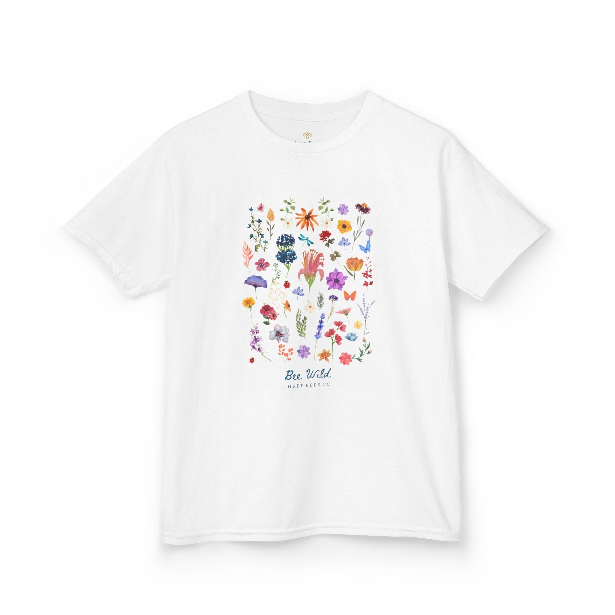 Bee Wild Girls Floral Short Sleeve Youth Hive Tee