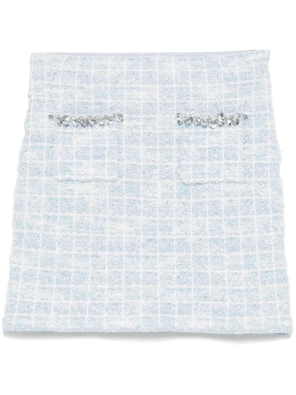 Self-Portrait Women Checked Knit Mini Skirt