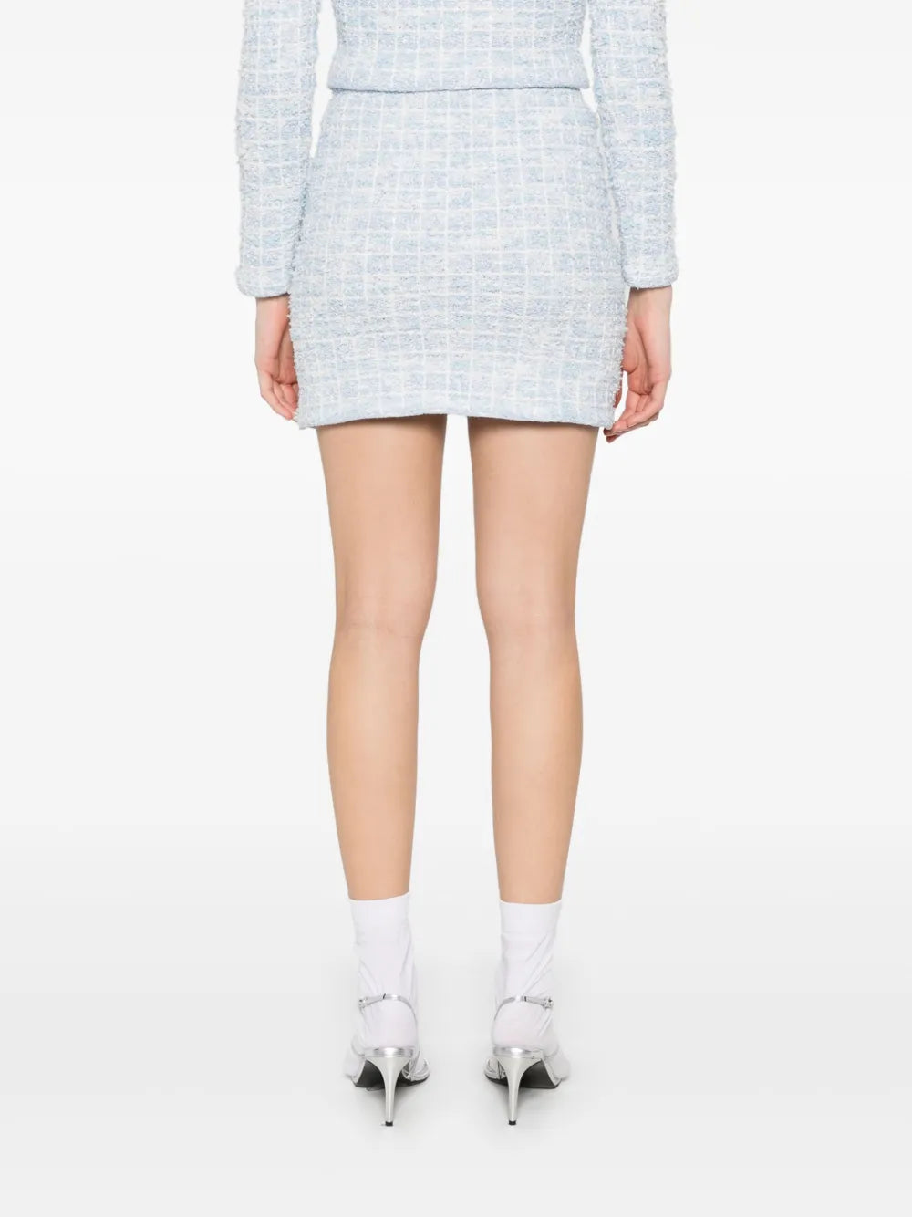 Self-Portrait Women Checked Knit Mini Skirt