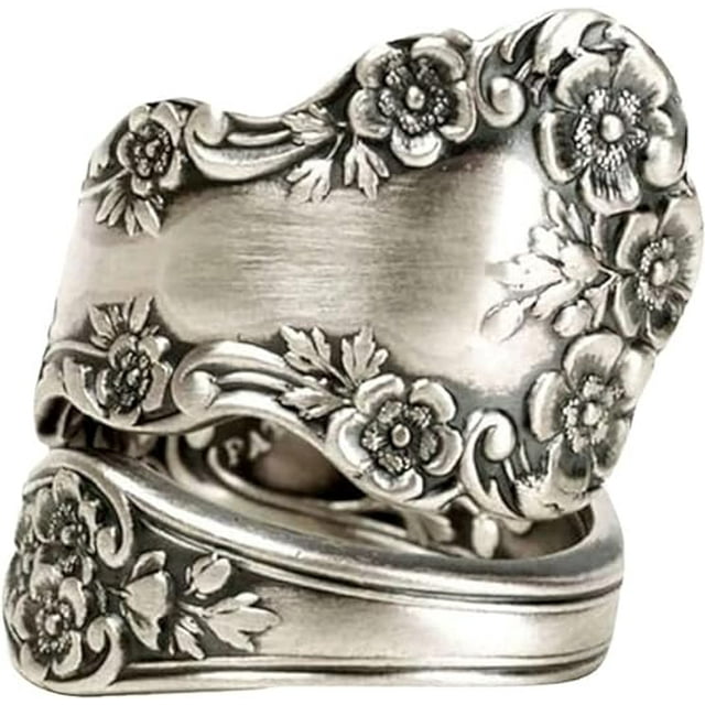 925 Steling Silver Zaoune 100% Apollo Vintage Silver Spoon Rings