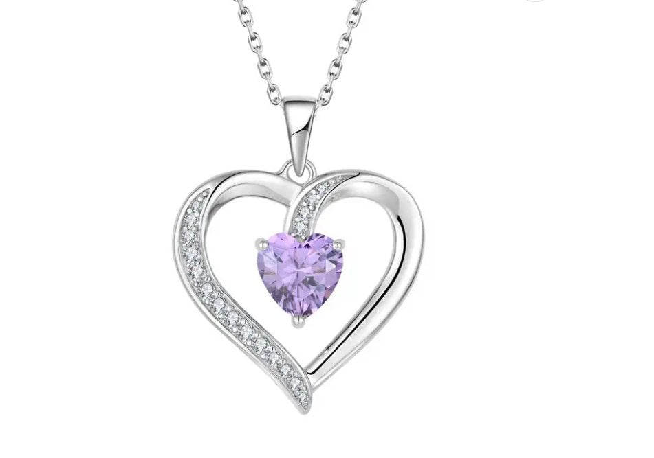 925 Sterling Silver Rhodium 1.1mm Cable Chain Lobster Clasp 0.05ct Diamond Open Love Heart Necklace 18 Inch Jewelry Gifts for Women