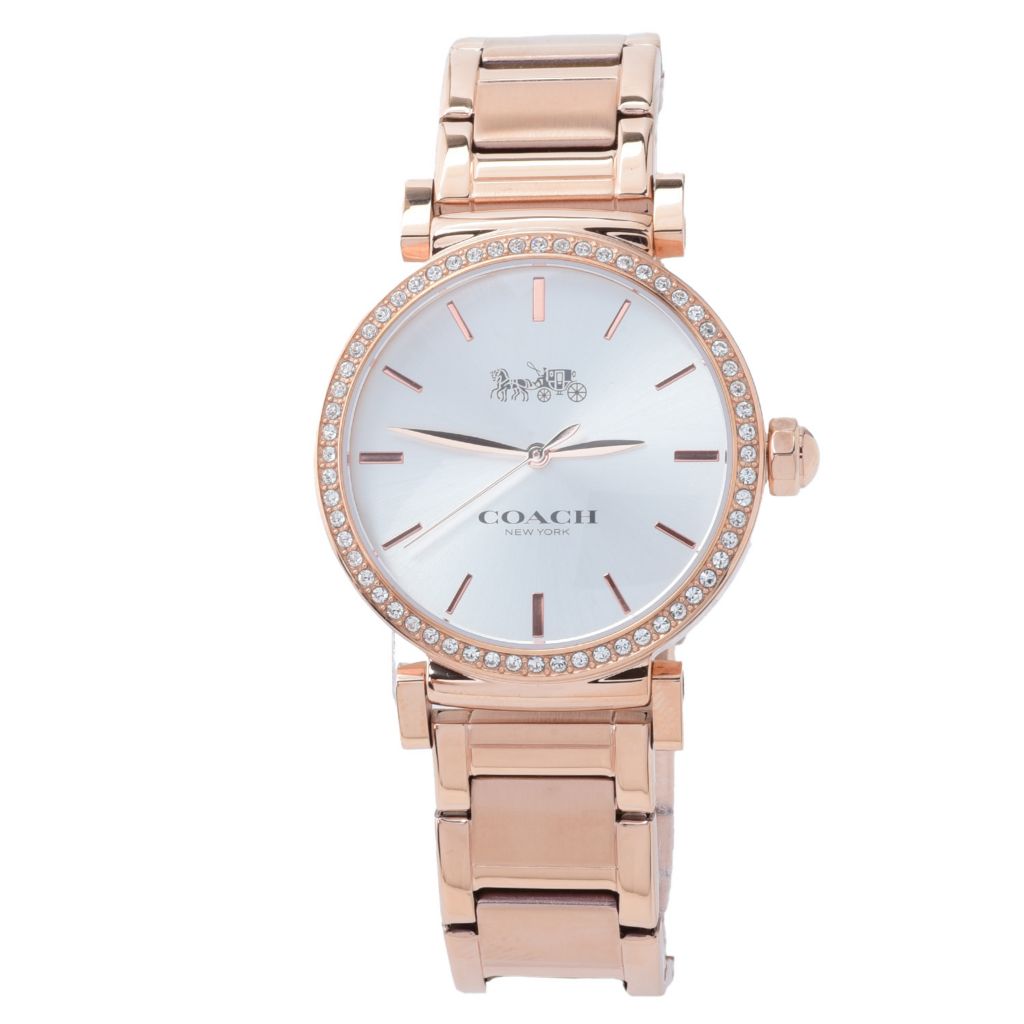 Coach Women's Madison Quartz Watch Made w/ Swarovski Crystals by Steals