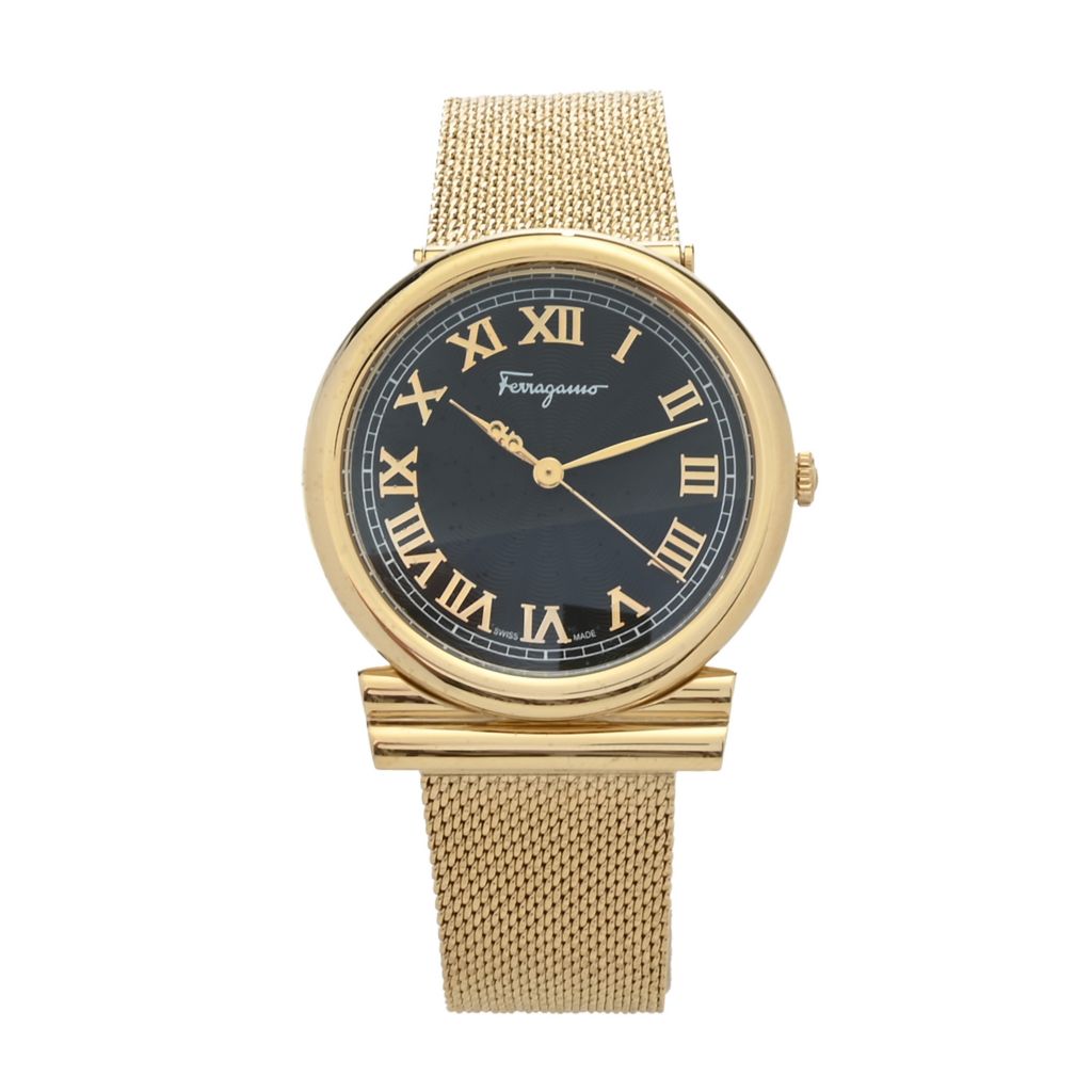 Ferragamo Women's Gancini Swiss Made Quartz Mesh Bracelet Watch by Steals