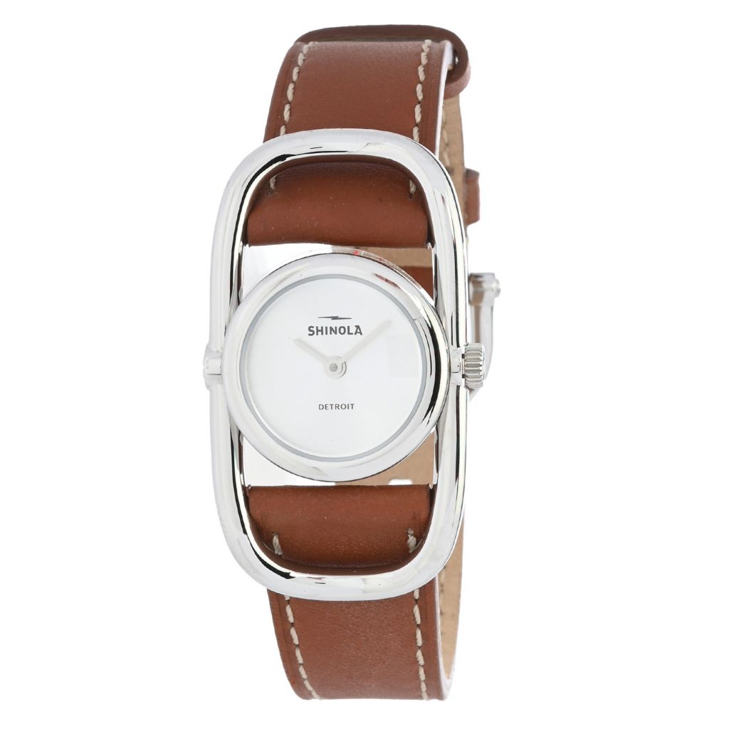 Shinola 20mm Bike Lock Swiss Quartz Leather Strap Watch by Steals