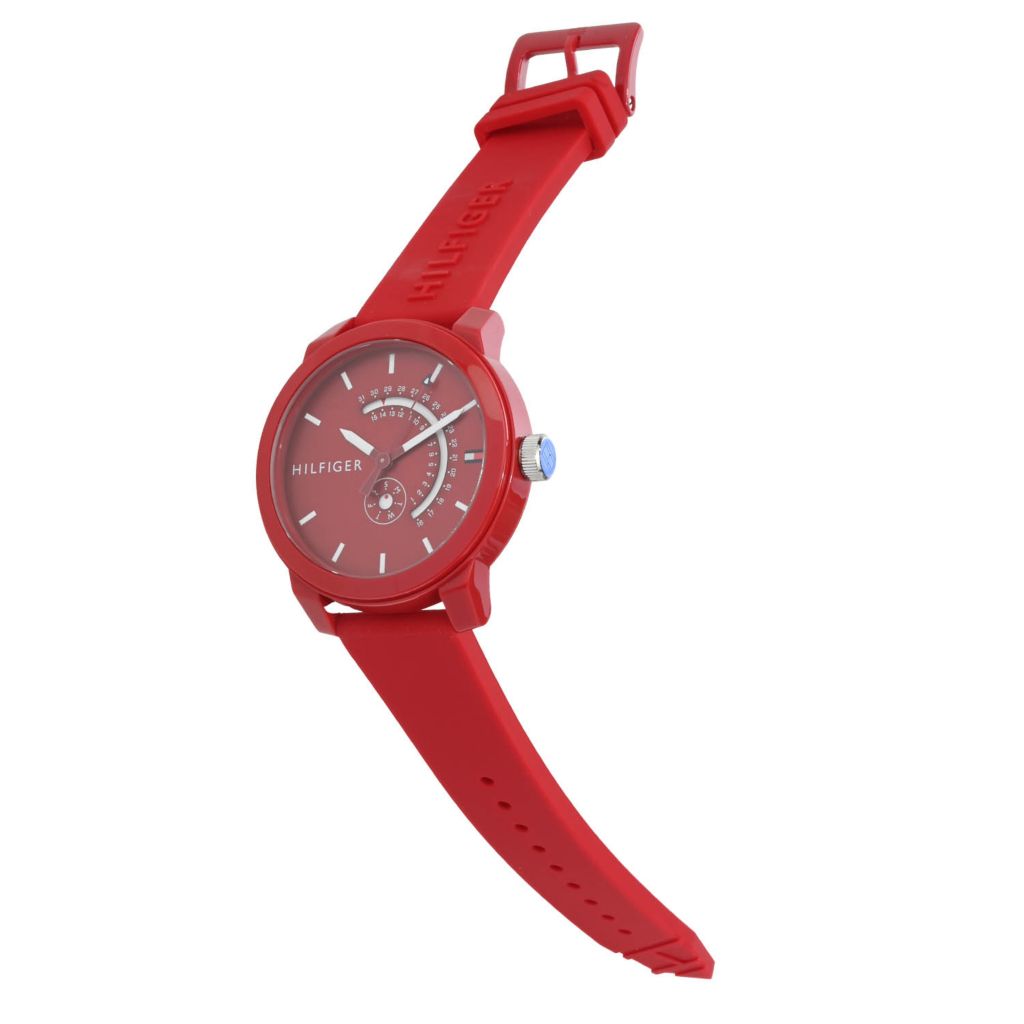 Tommy Hilfiger 44mm Quartz Day & Date Silicone Strap Watch by Steals