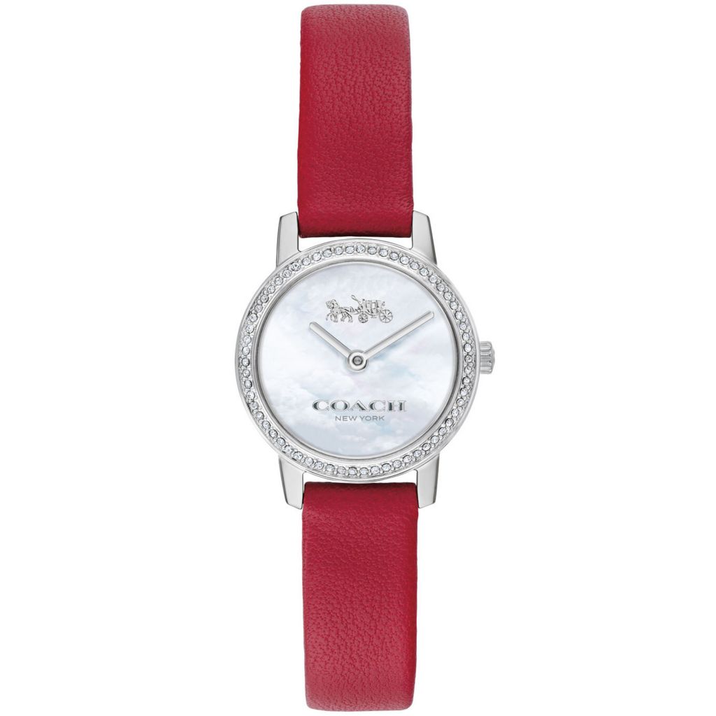 Coach Women's Audrey Quartz Crystal Accented MOP Strap Watch by Steals