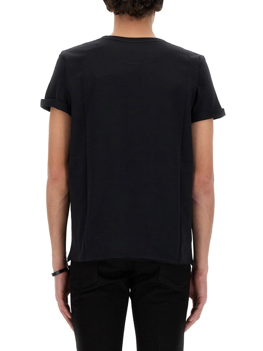 Saint Laurent Men Logo Print T-Shirt
