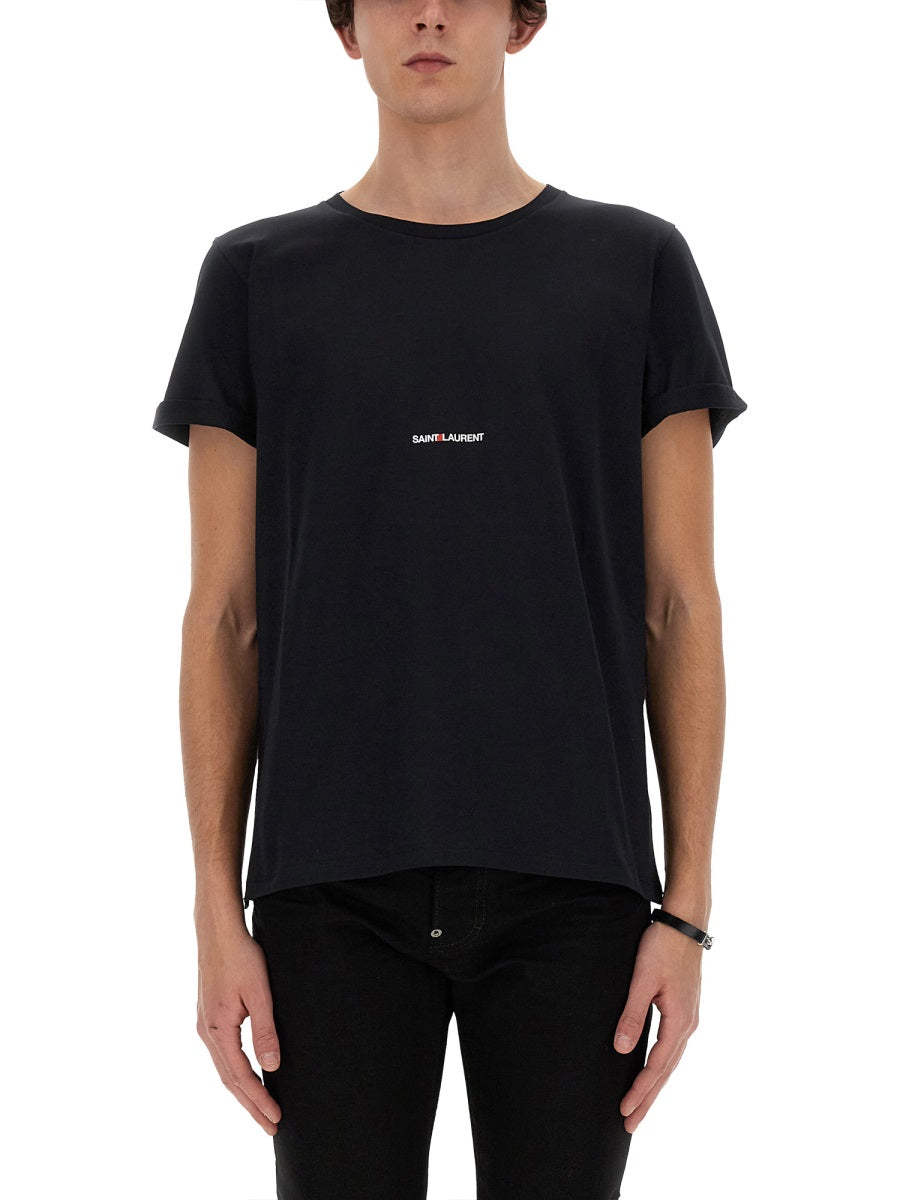 Saint Laurent Men Logo Print T-Shirt