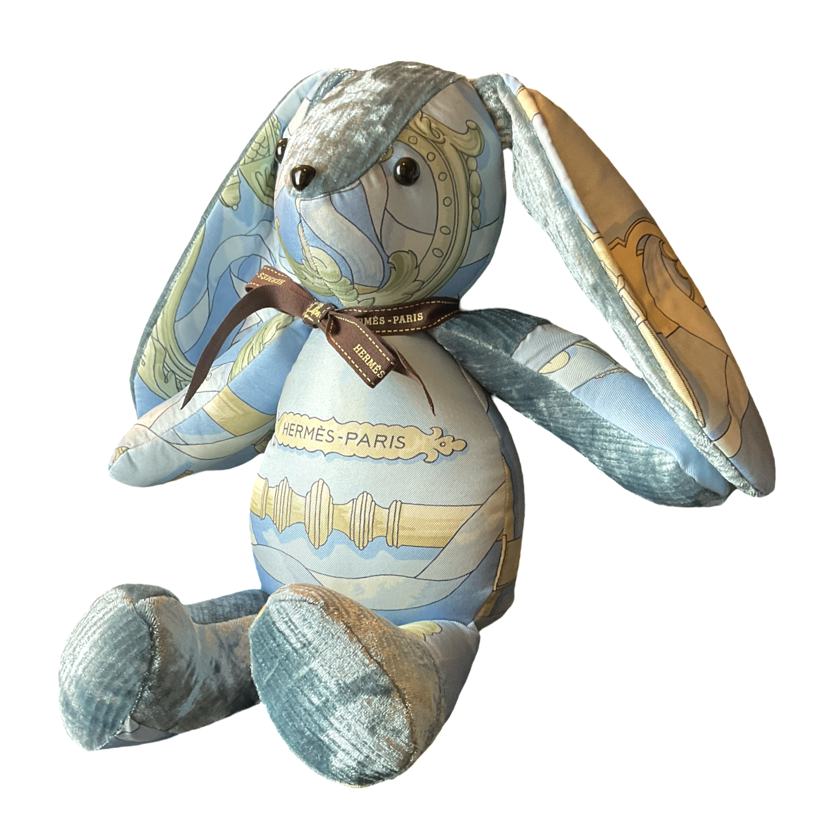 Ferronnerie Vintage Silk Scarf Patchwork Bunny