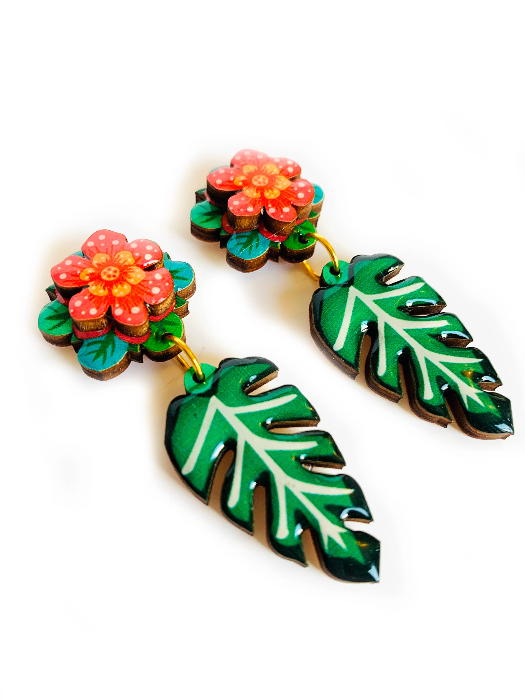 Tropical Flower Earrings by Rosie Rose Parker