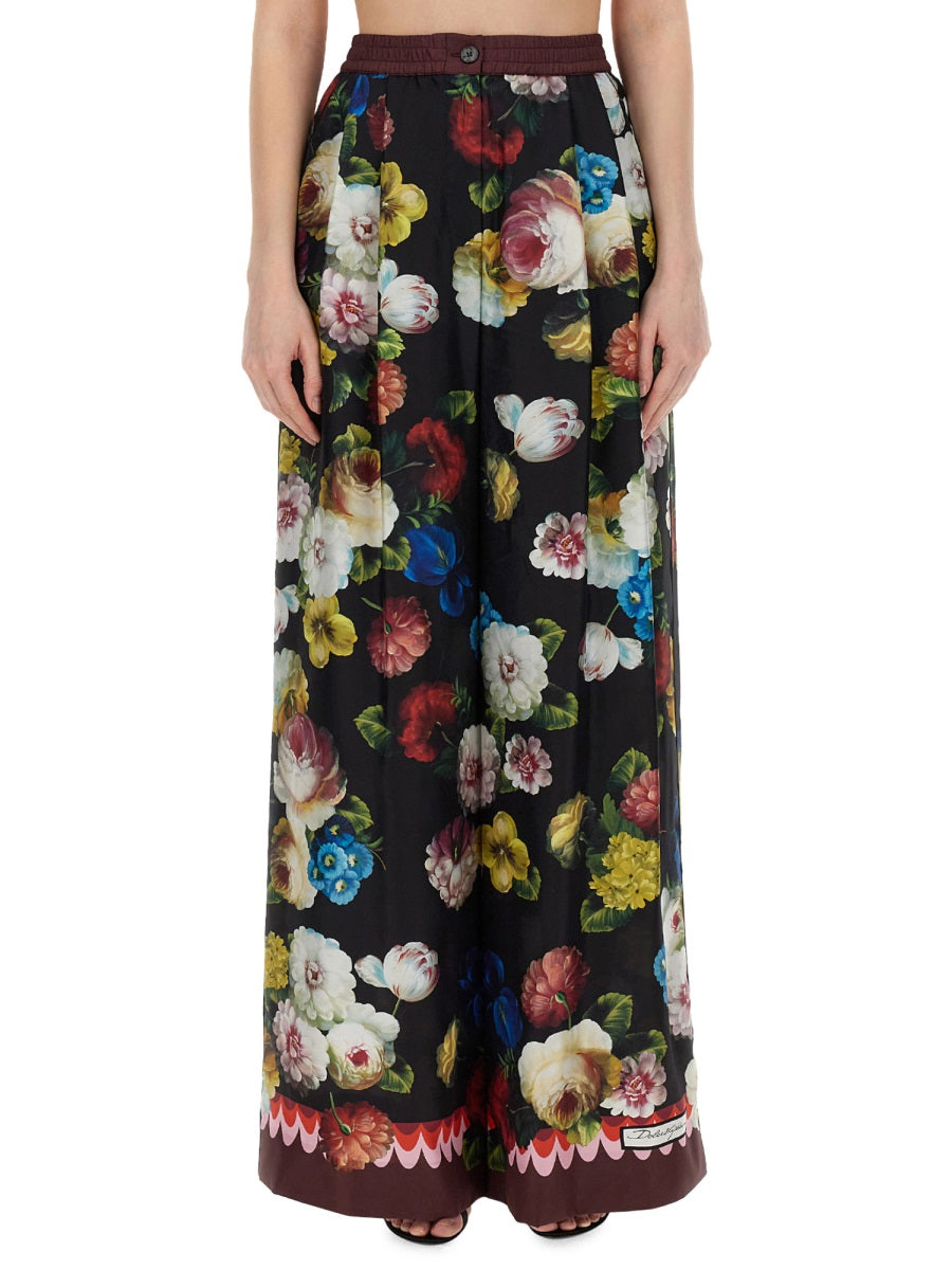 Dolce & Gabbana Women Pants With Floral Print