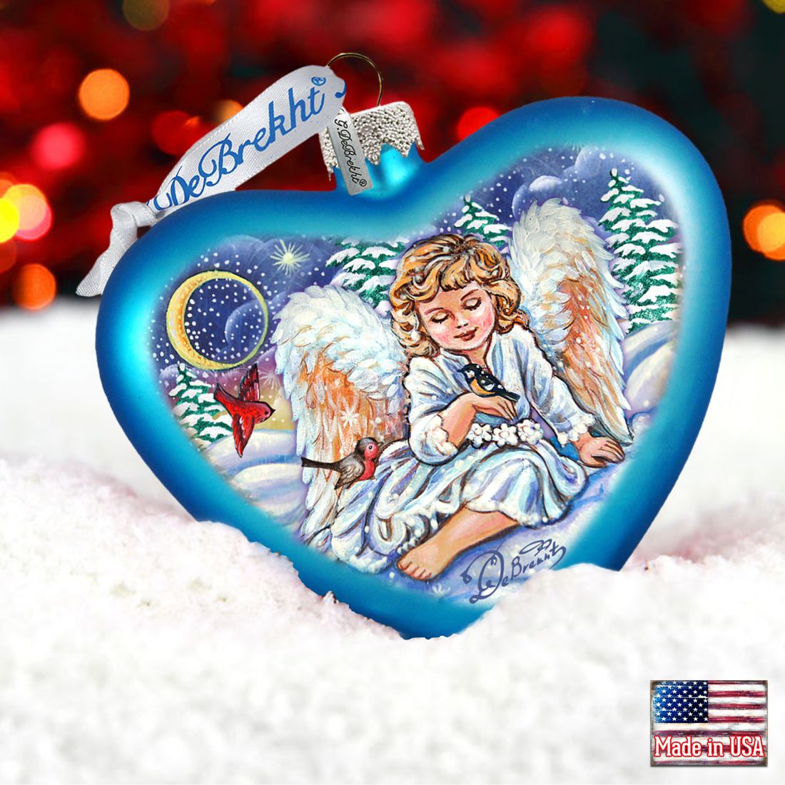 Girl Angel Glass Ornament by G. DeBrekht - Christmas Decor - 753-011