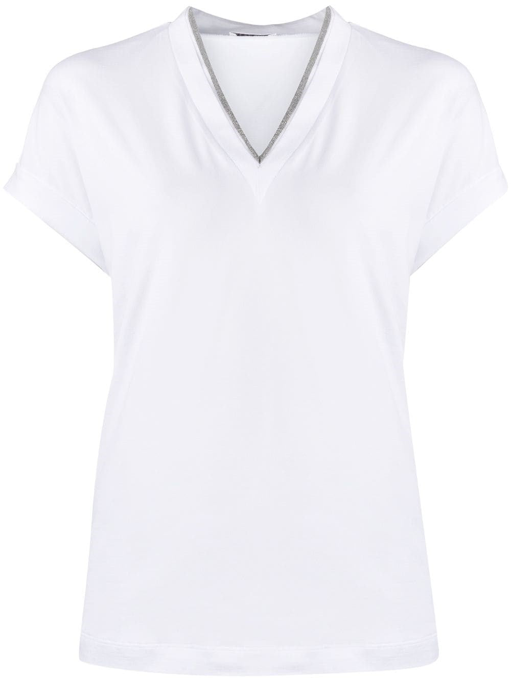 Brunello Cucinelli Women T-Shirt With `Precious` Neckline