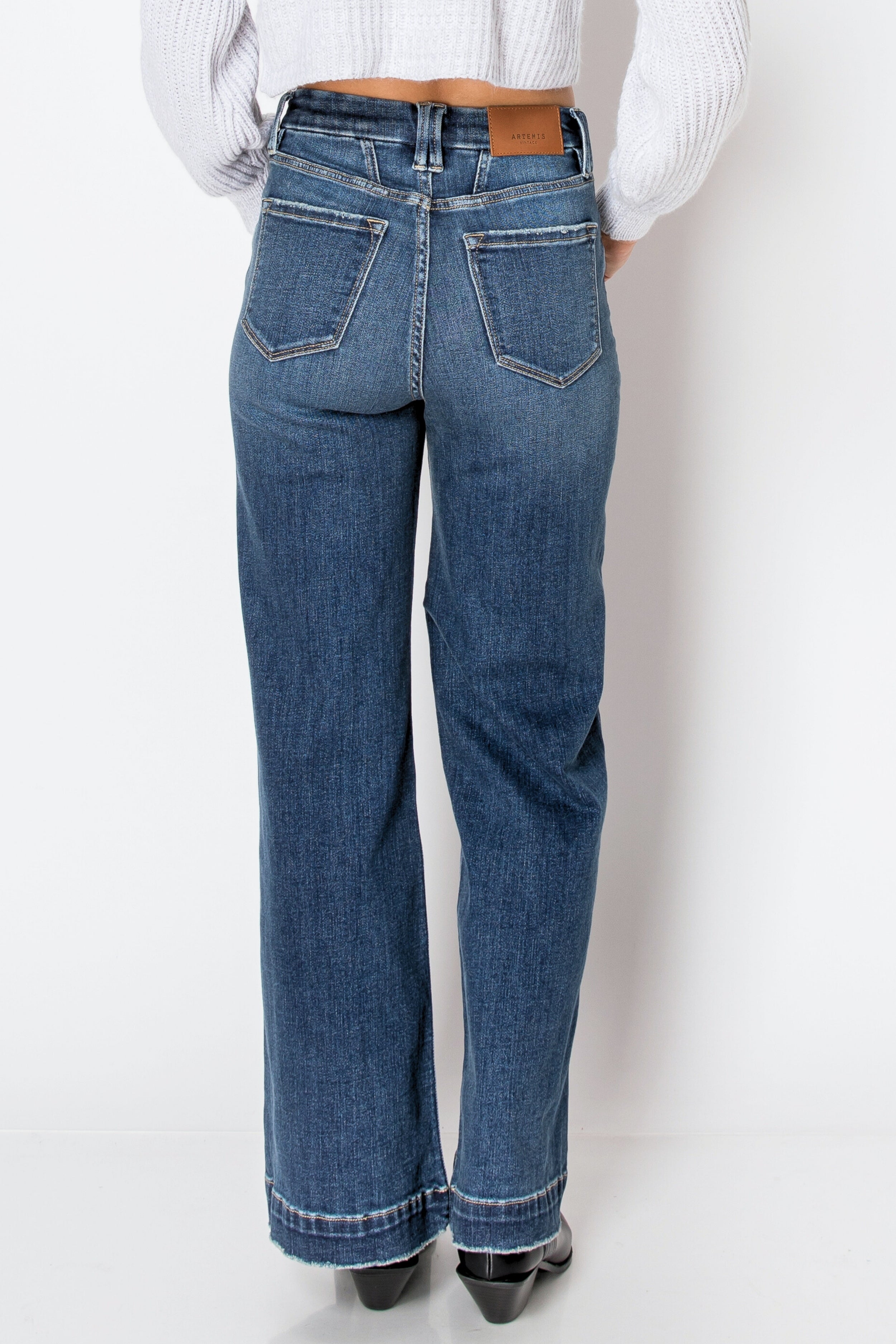 Tummy Control 90's Vintage Stretch Wide Jeans