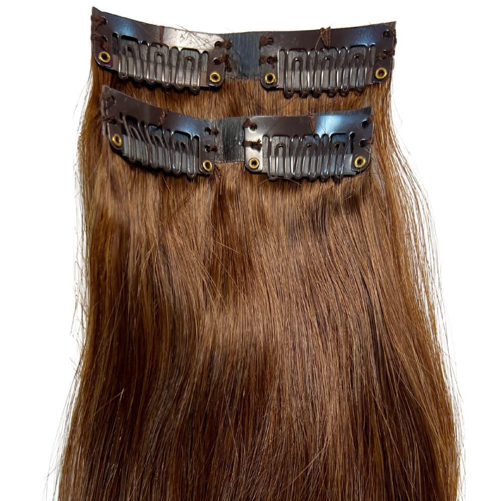 Medium Brown Seamless Clip-In 100% Human Hair Extensions